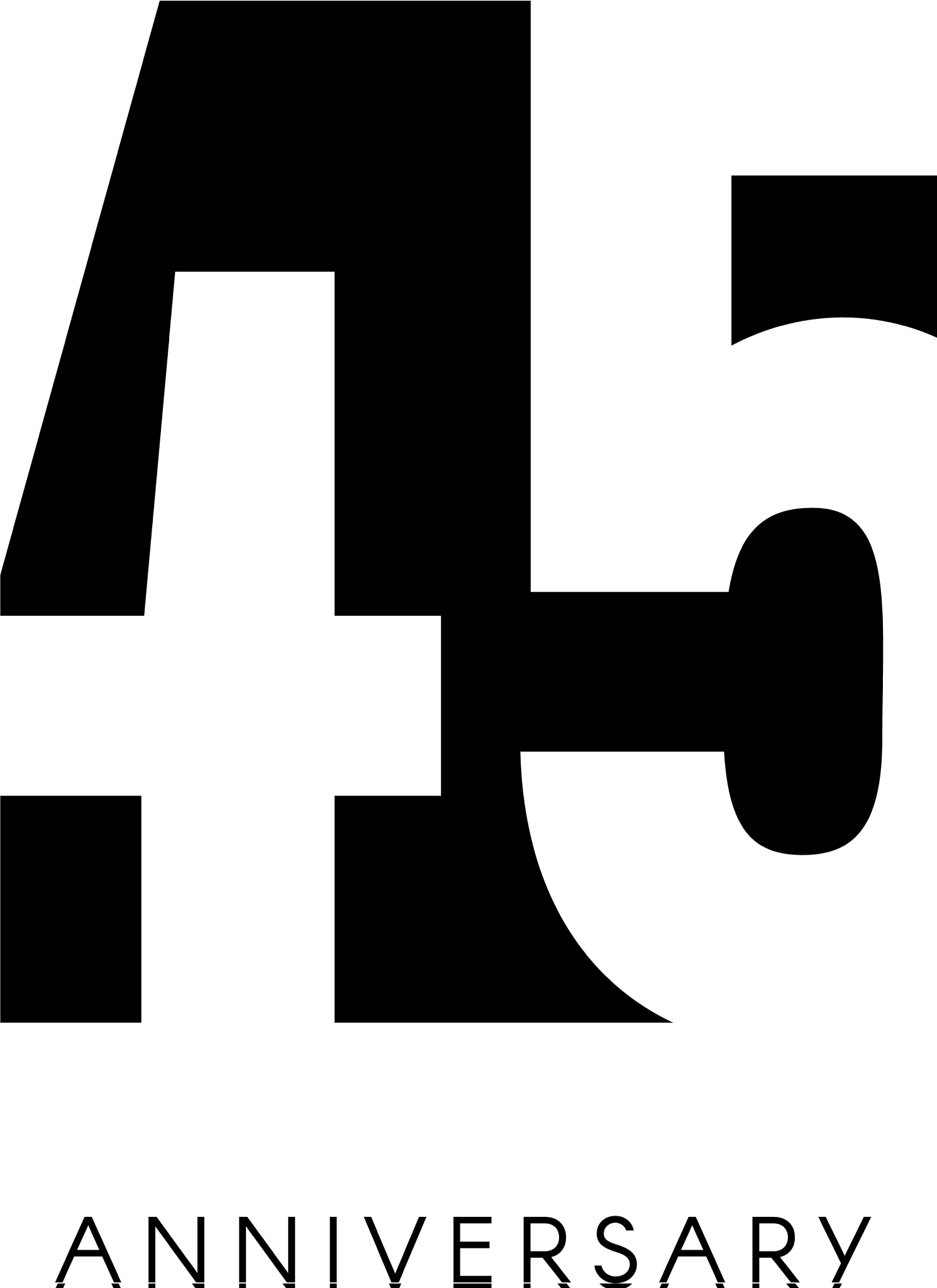 forty five anniversary minimalistic logo forty