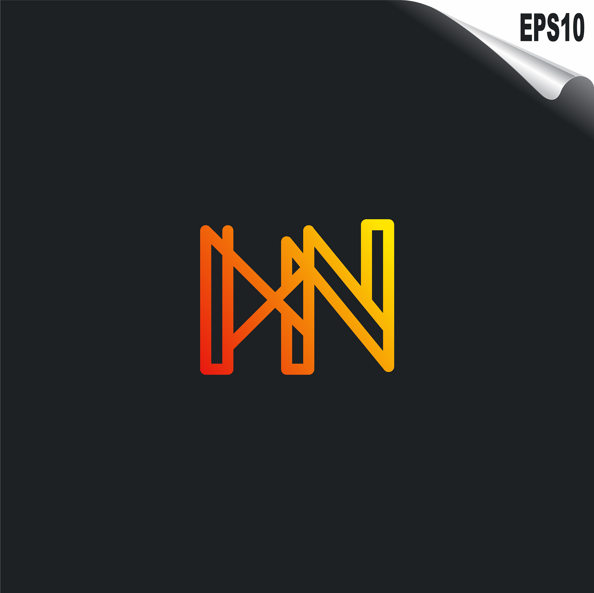 initial hn logo monogram design template simple