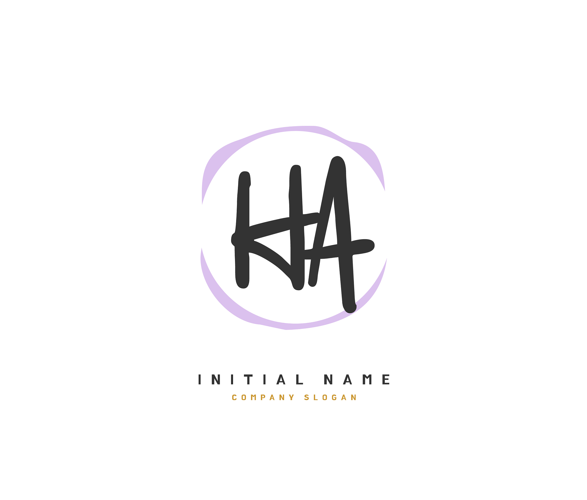 h a ha beauty initial logo handwriting logo of