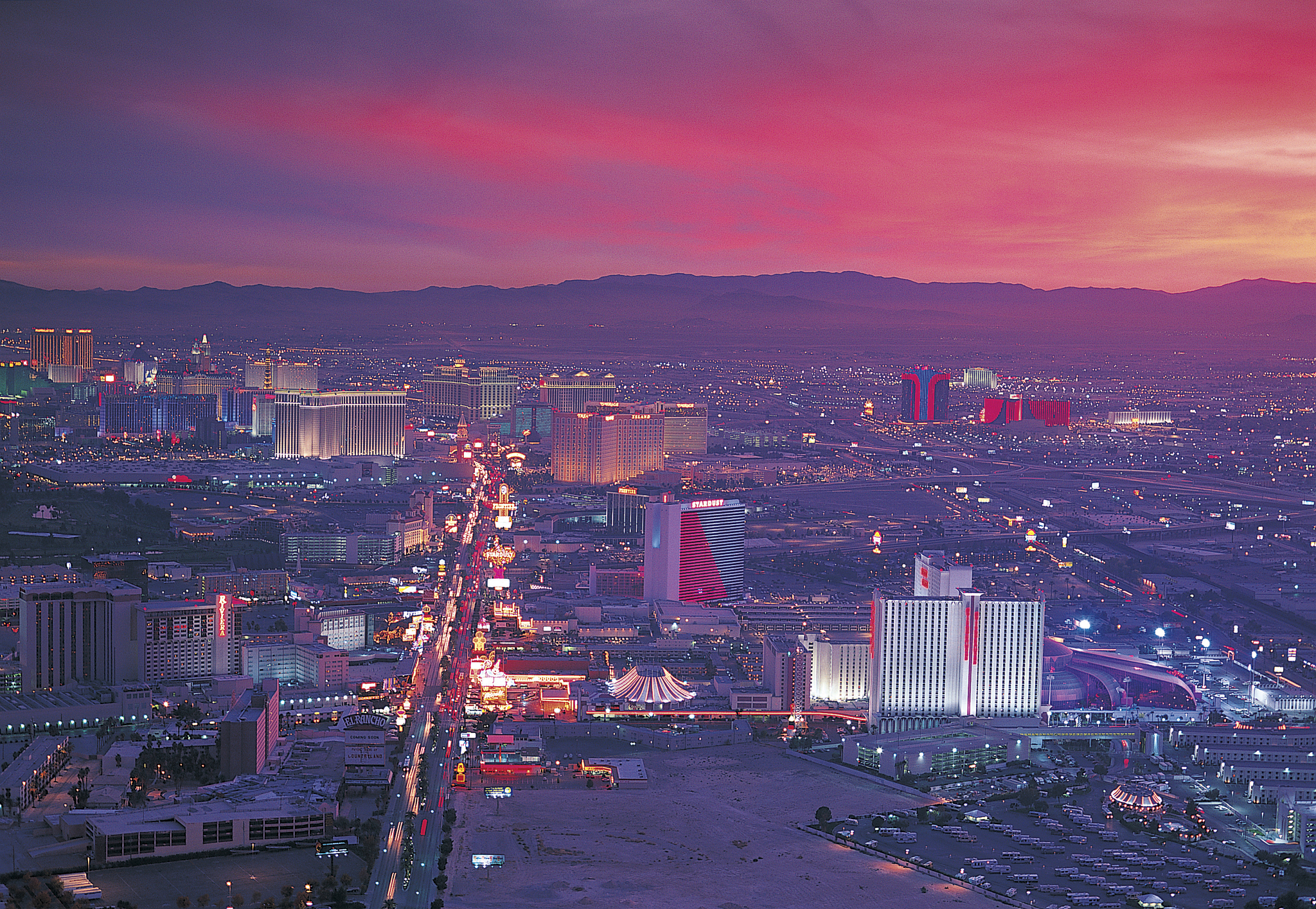 rooftop view of las vegas, nevada, usa