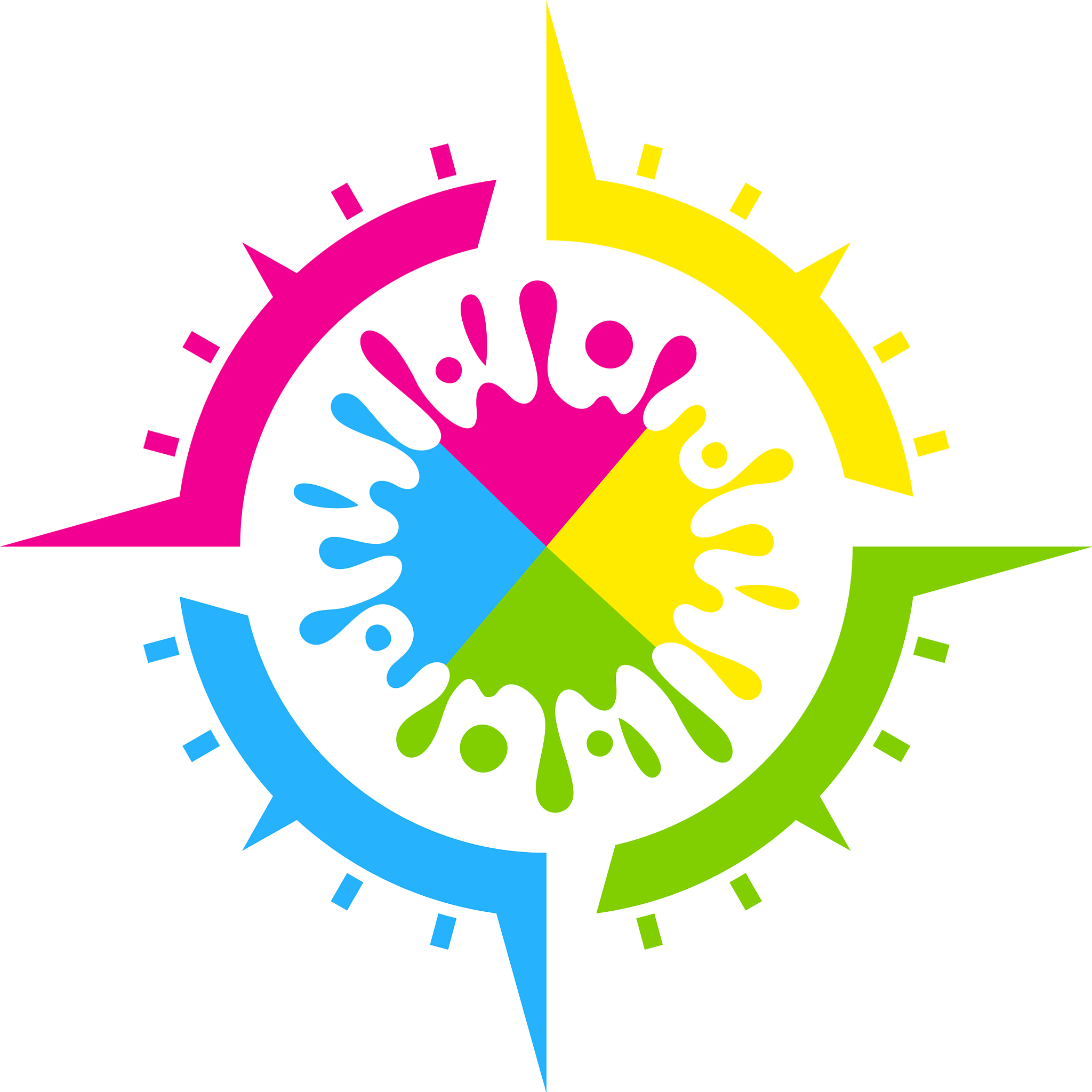 compass paint logo icon design