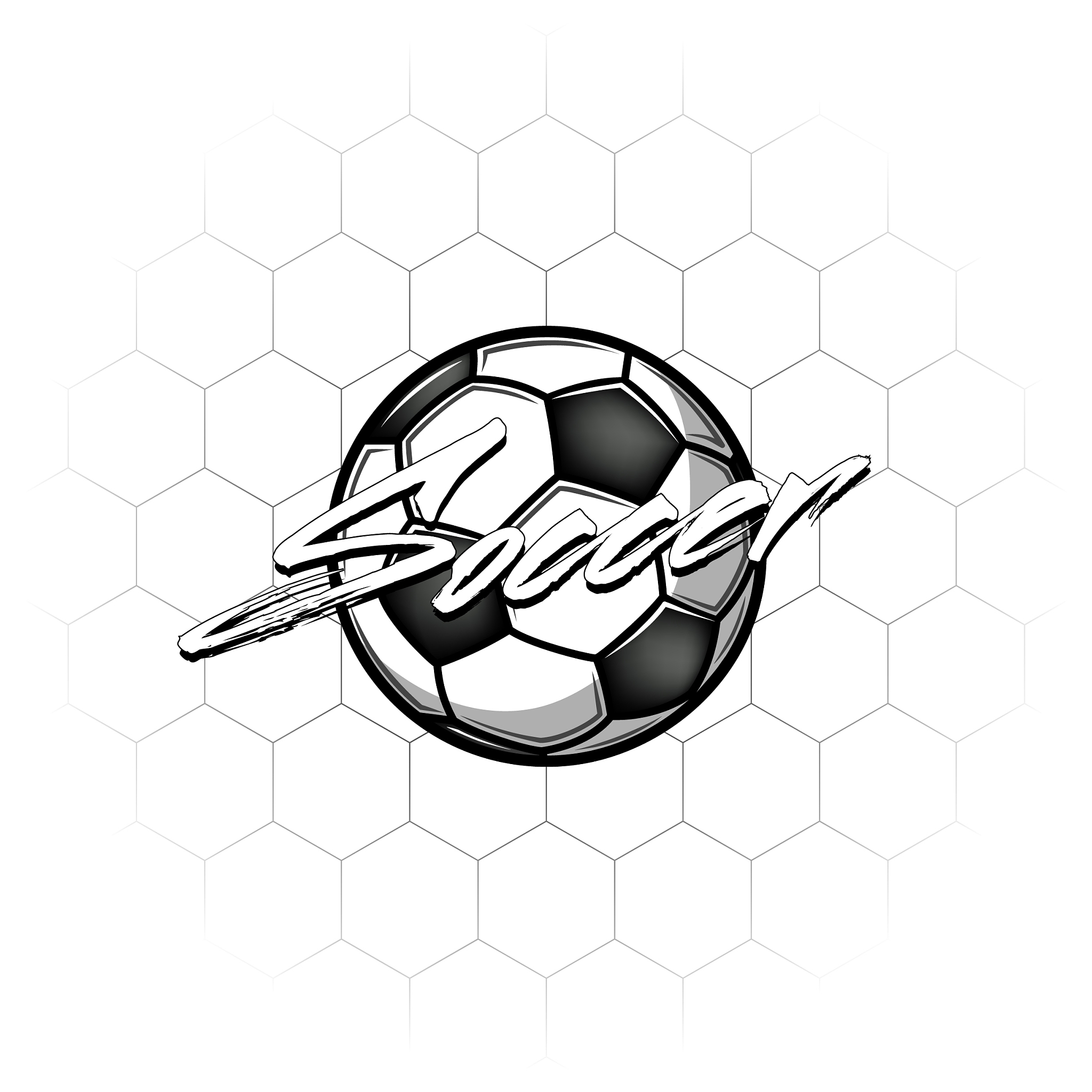 soccer ball on background grid