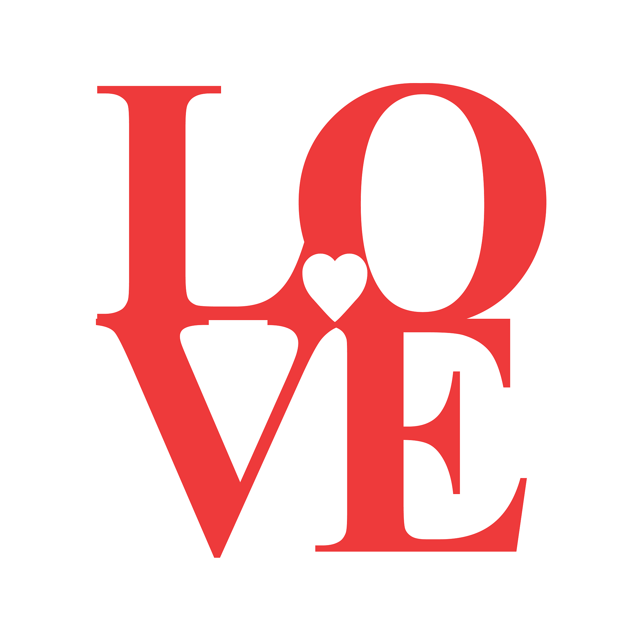 3d red love text
