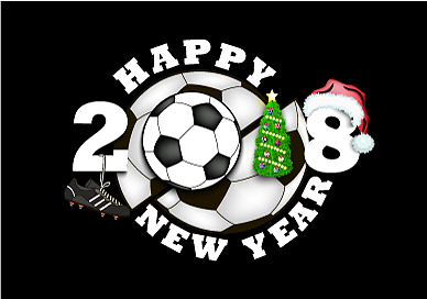 happy new year and soccer ball