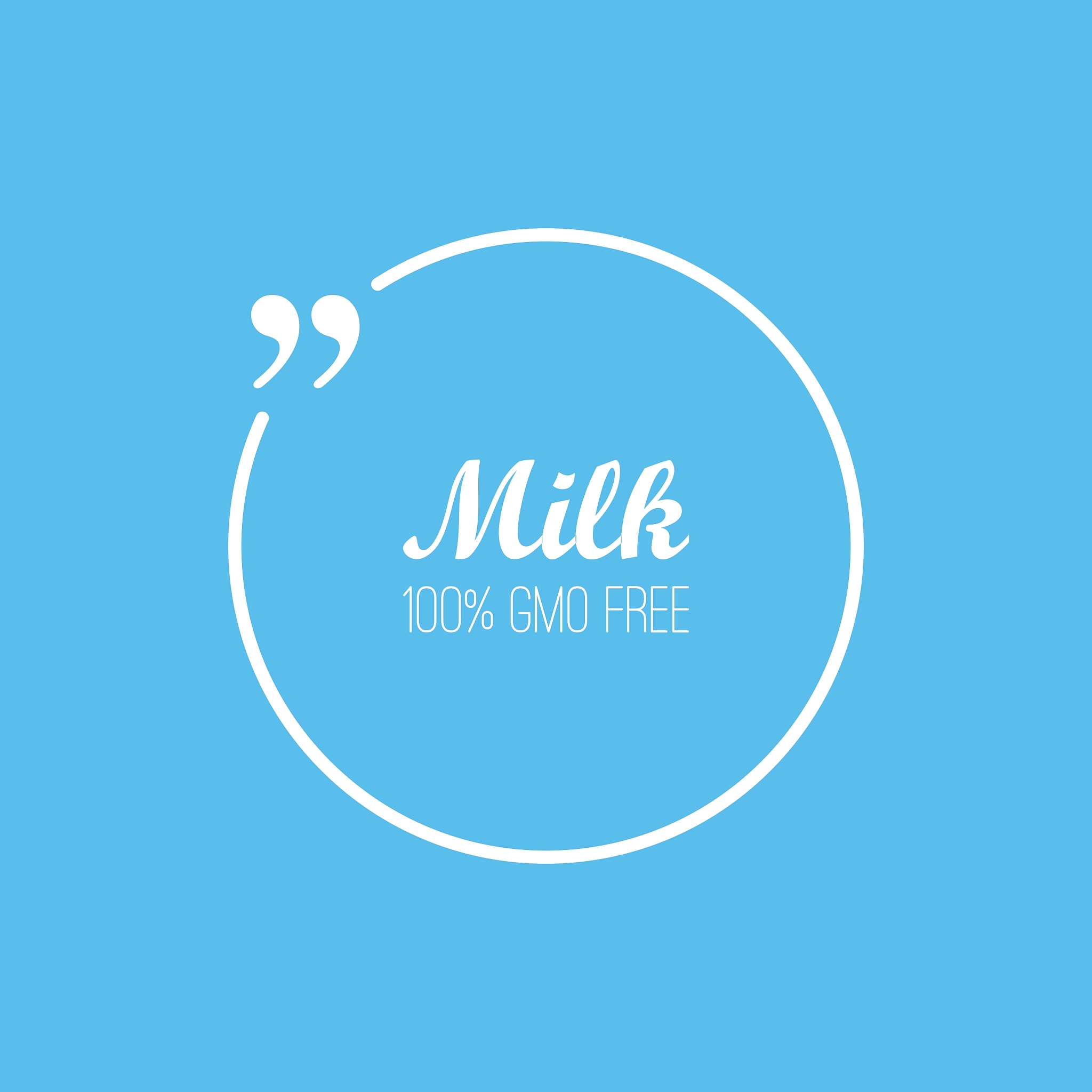quote bubble label pack milk background