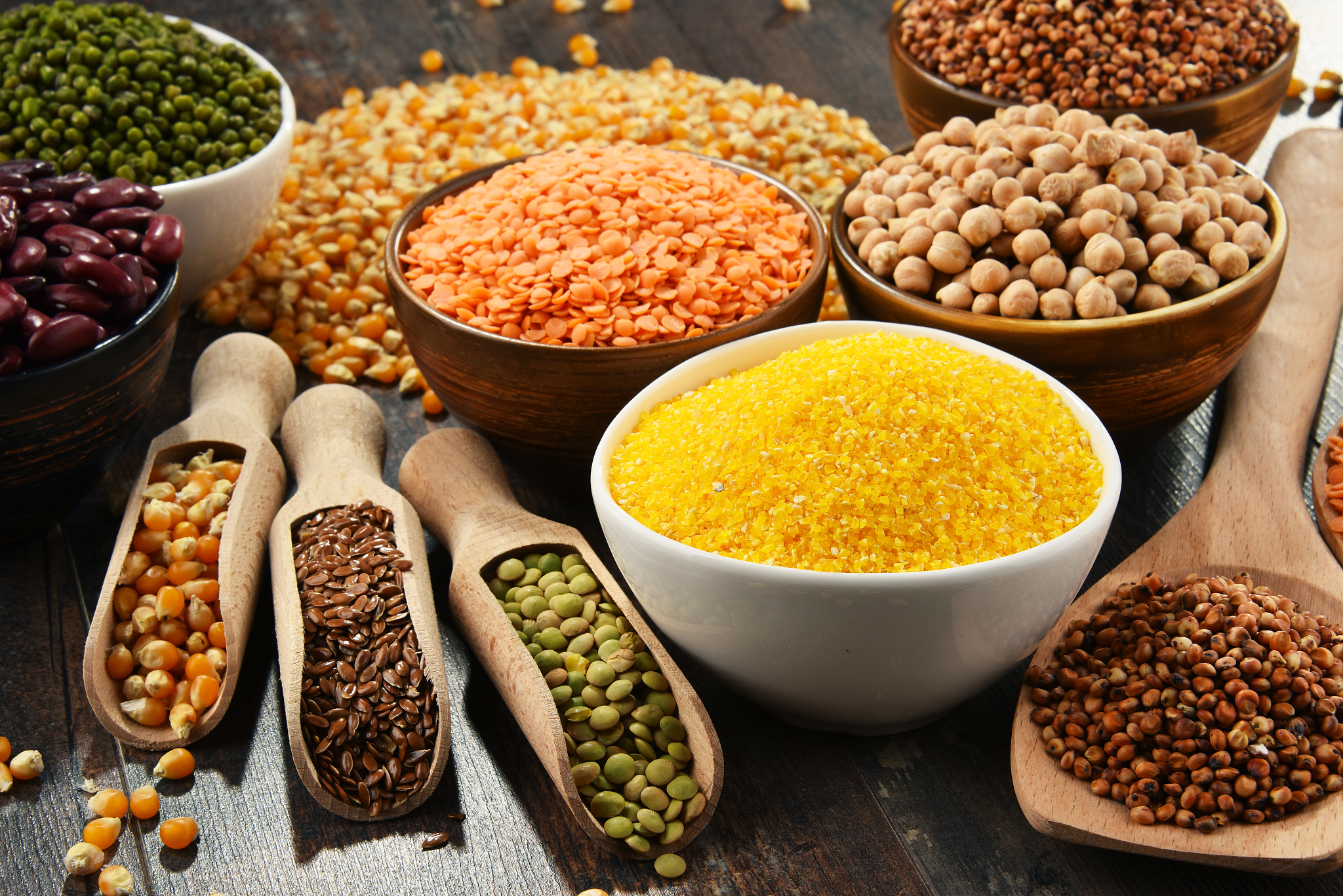 composition with variety of vegetarian food ingredients