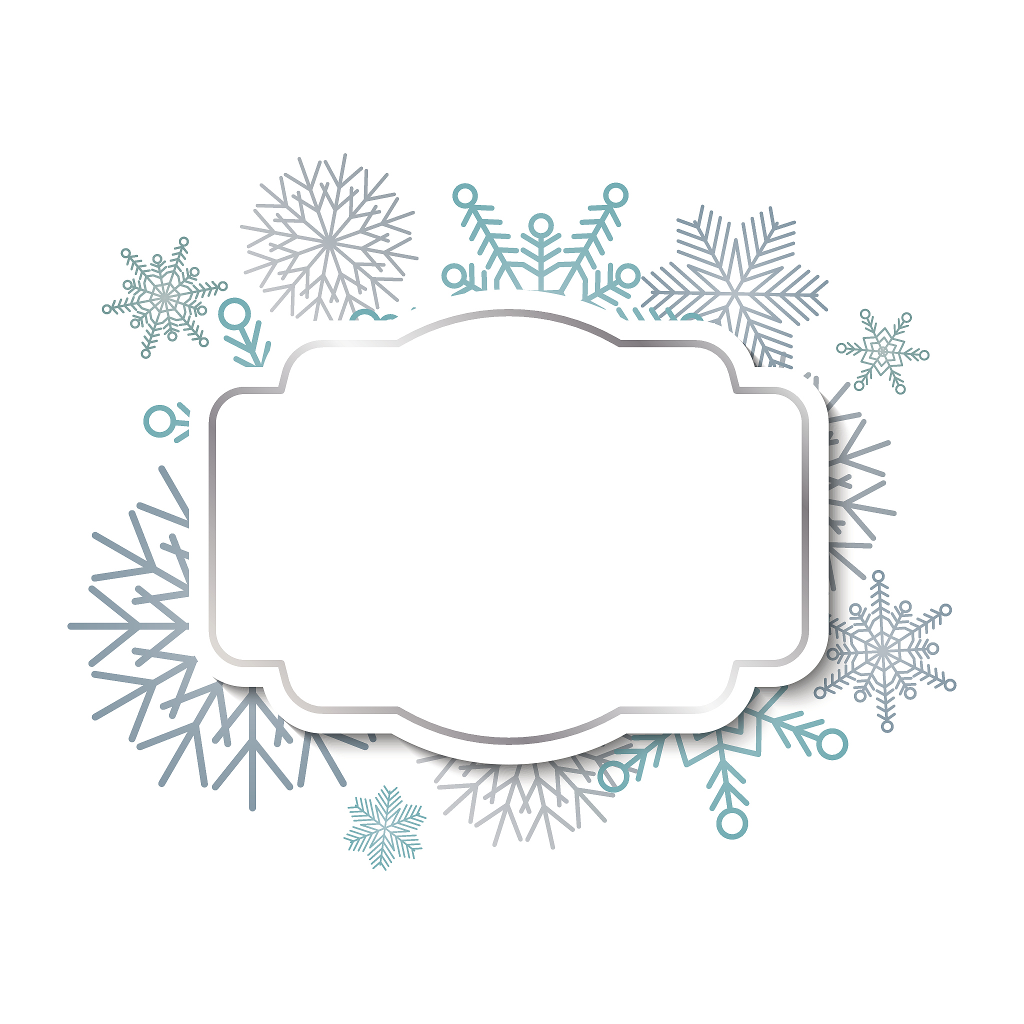 winter vintage label on snowflakes background
