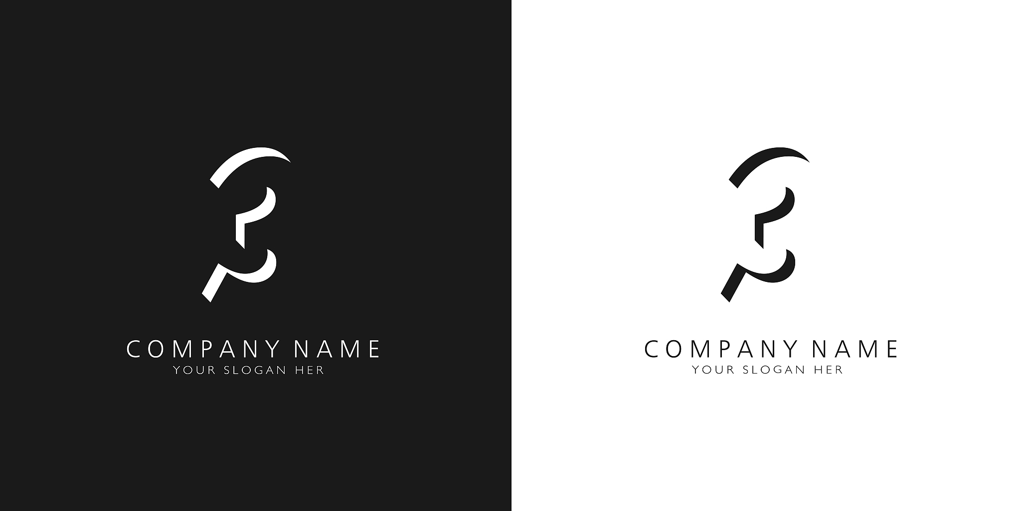 3 logo numbers modern black and white design