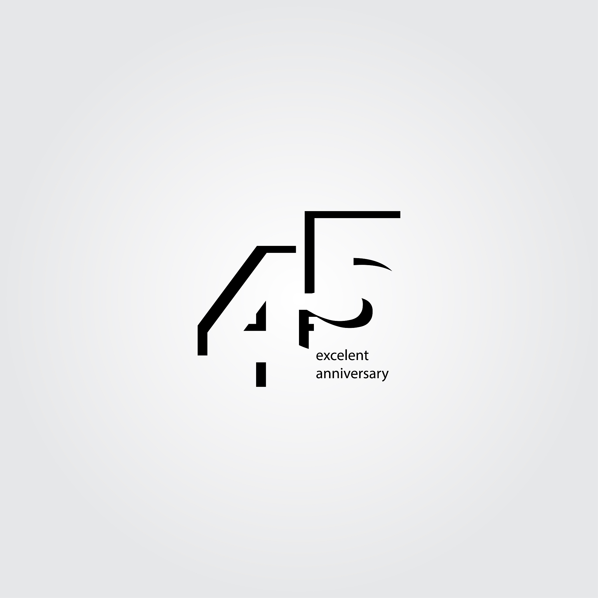 45 years anniversary vector template design illustration