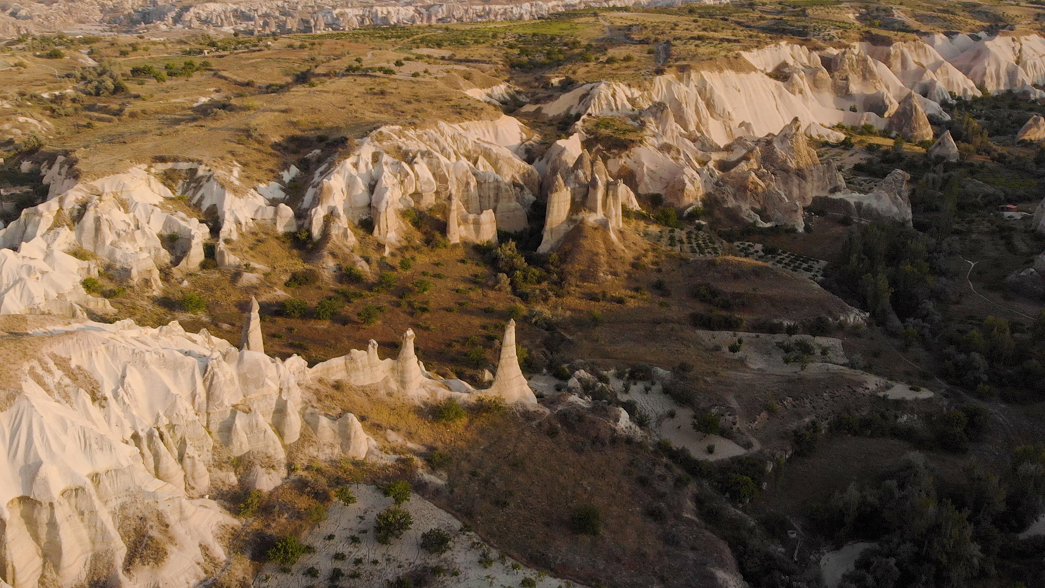 aerial view of iconic cappadocian desert scenes