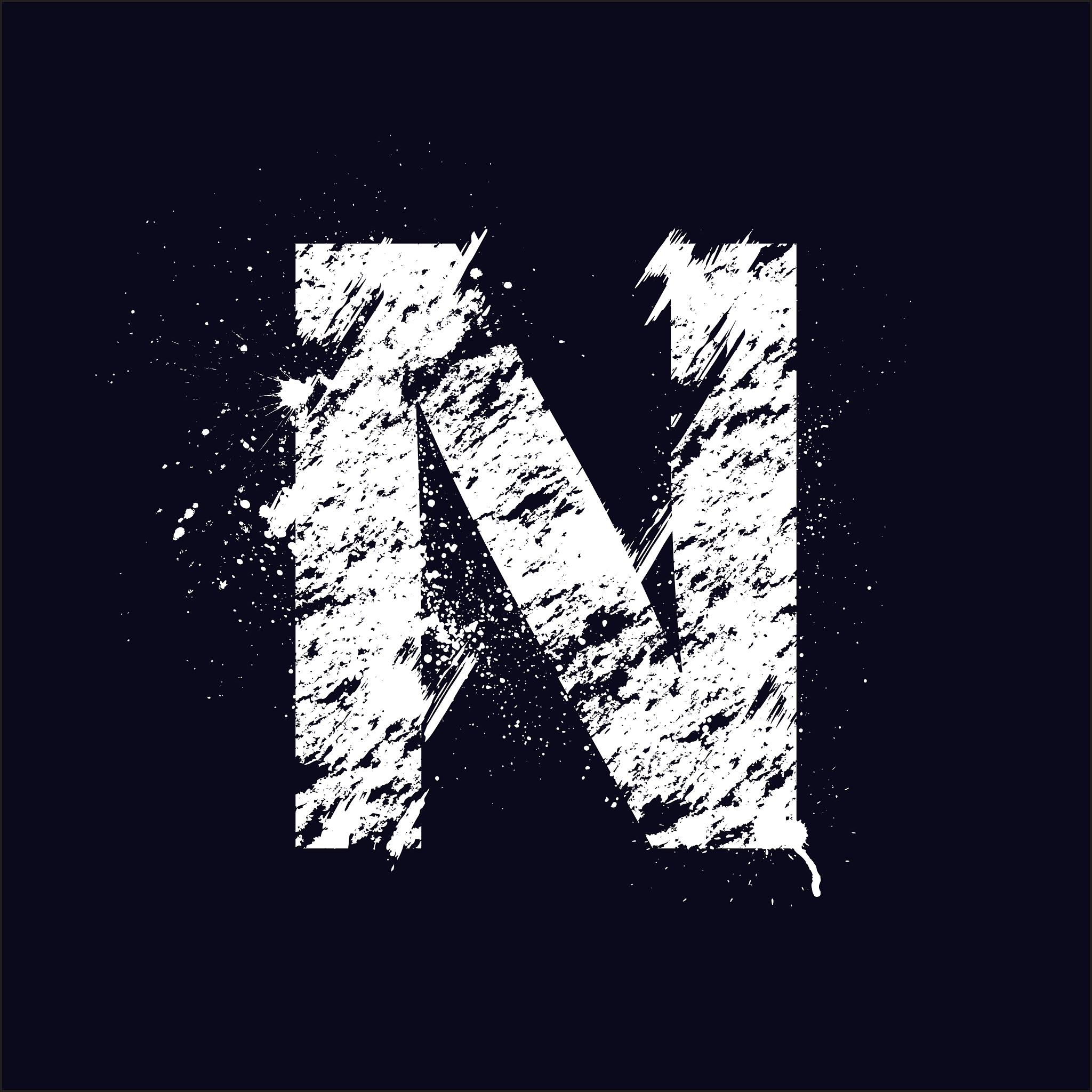 grunge letter n