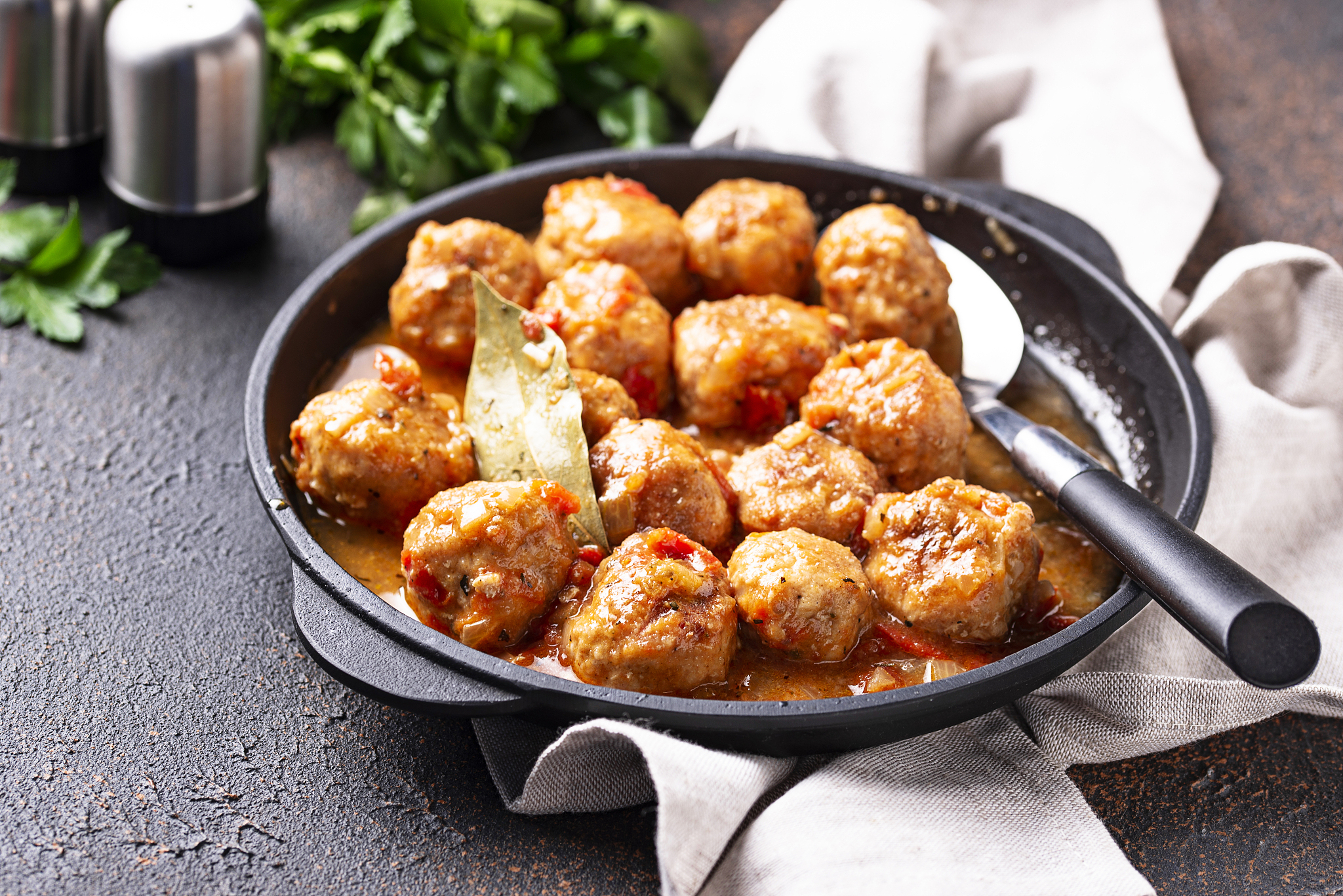 homemade meatballs with tomato sauce
