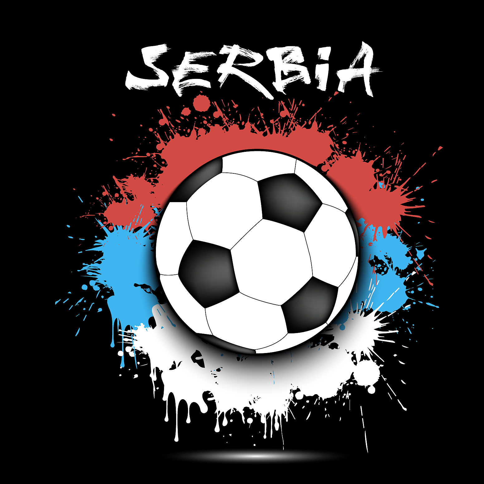 soccer ball and serbia flag