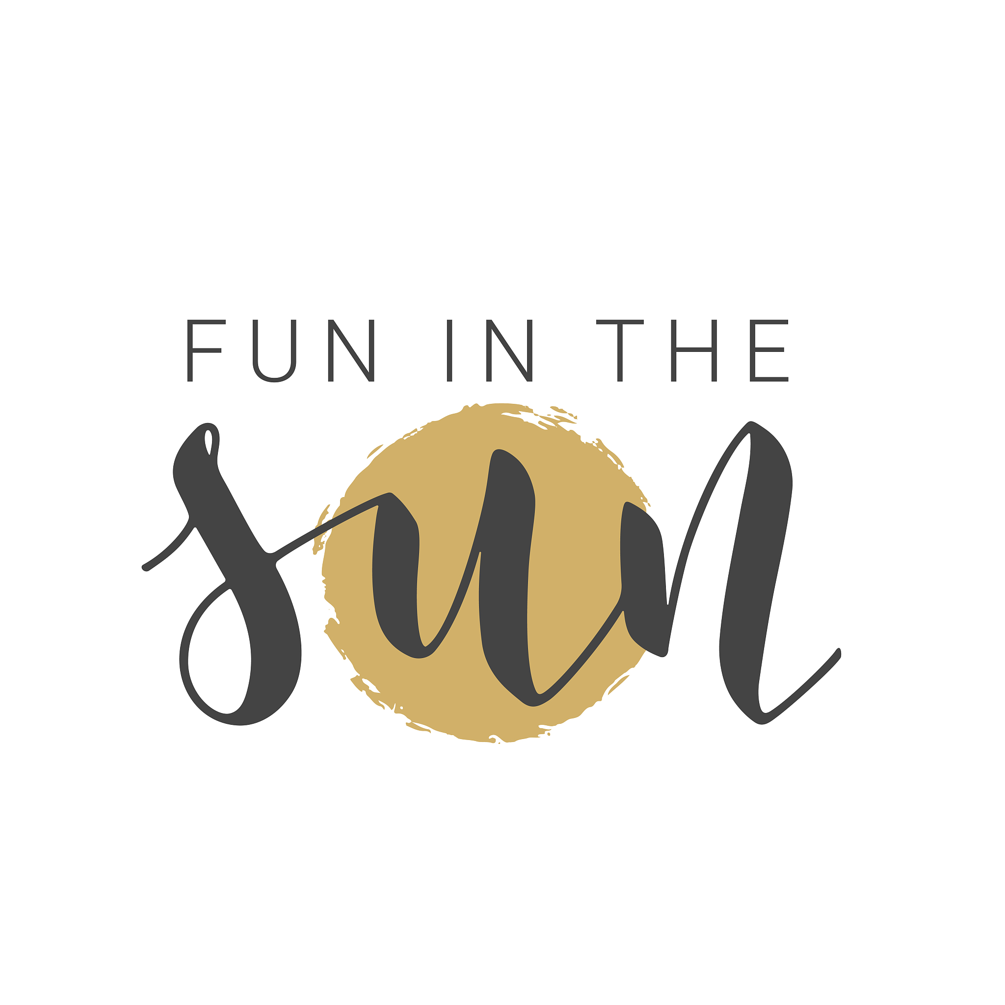handwritten lettering of fun in the sun. vector illustration.