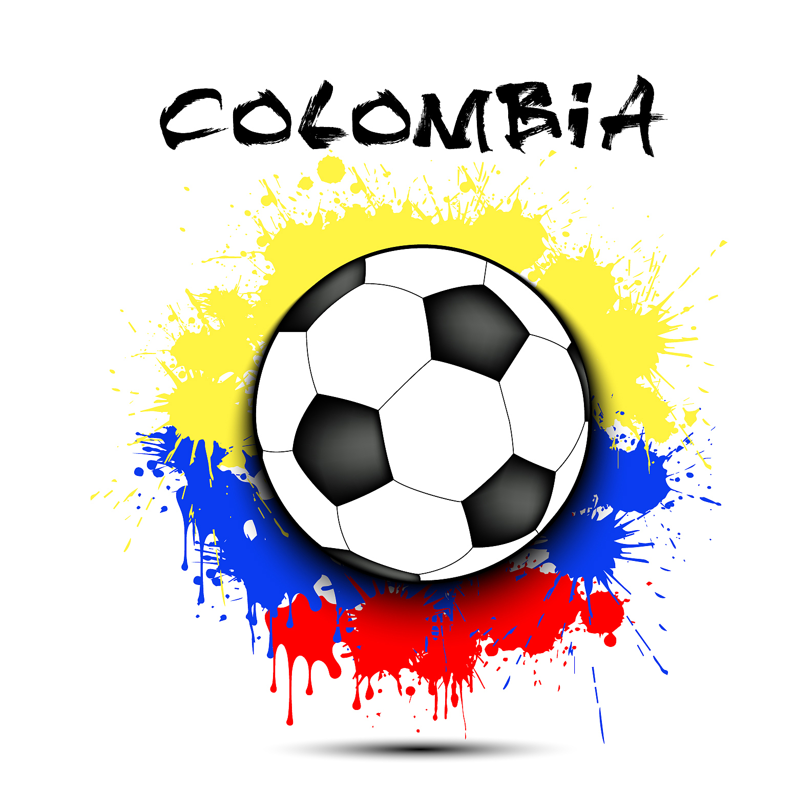 soccer ball and colombia flag