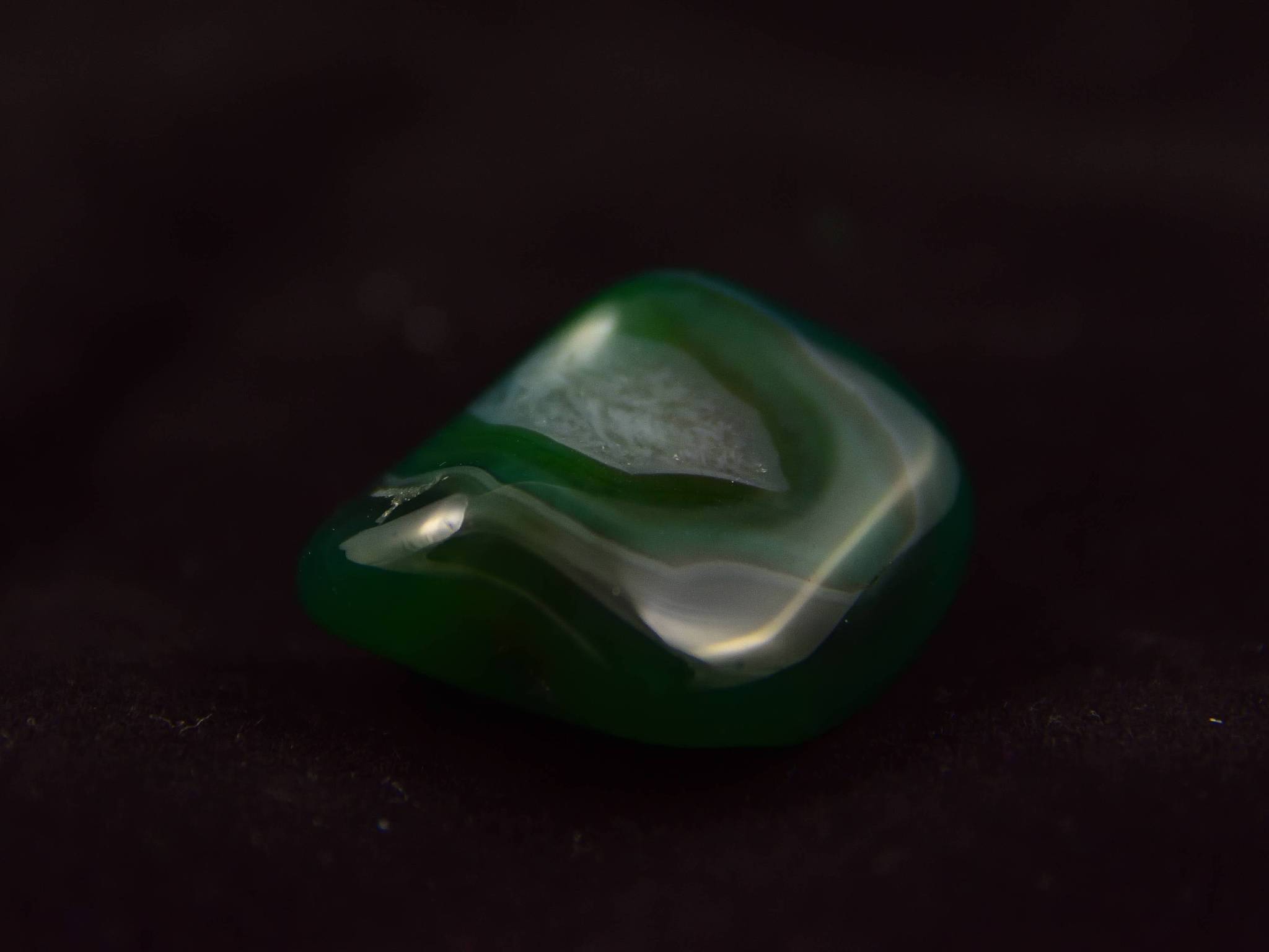 green agate (gemstone) on isolated background