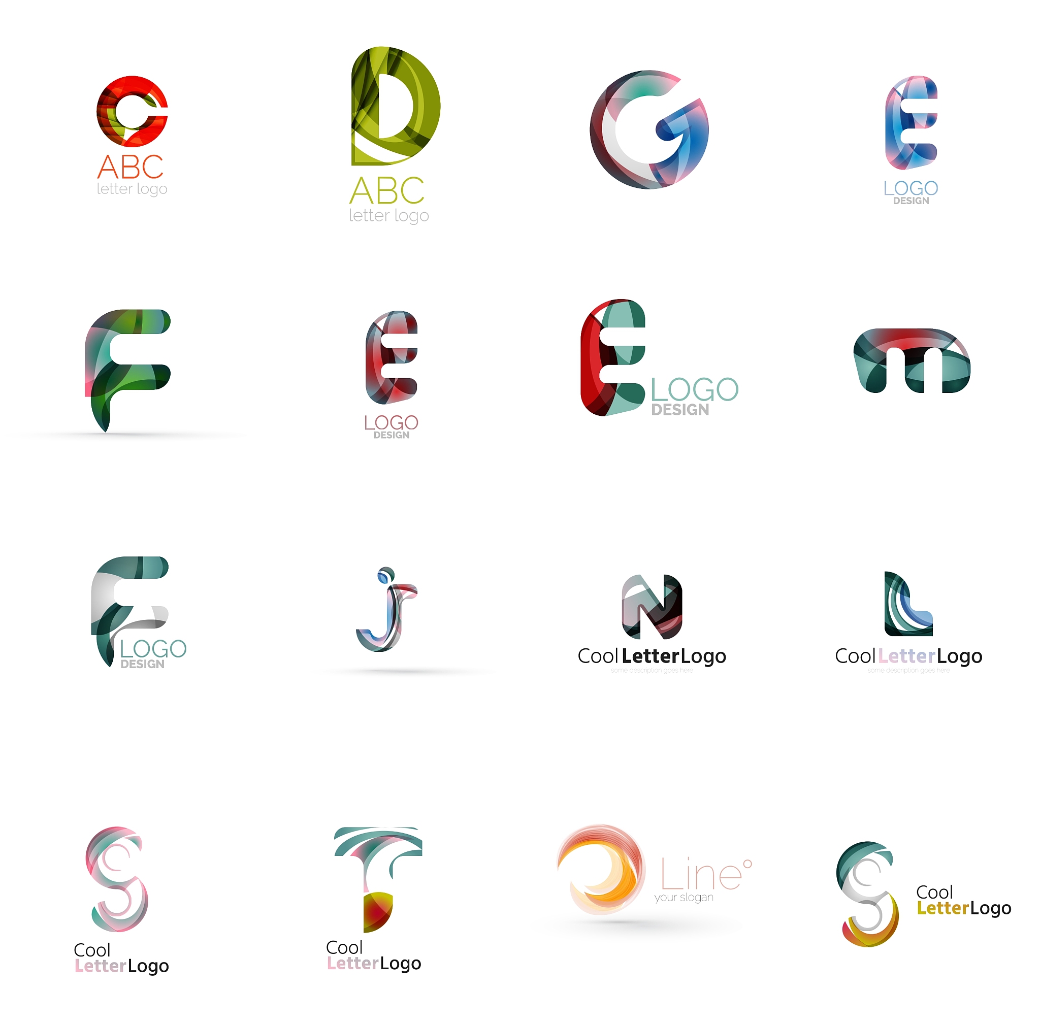 set of universal company logo ideas business icon