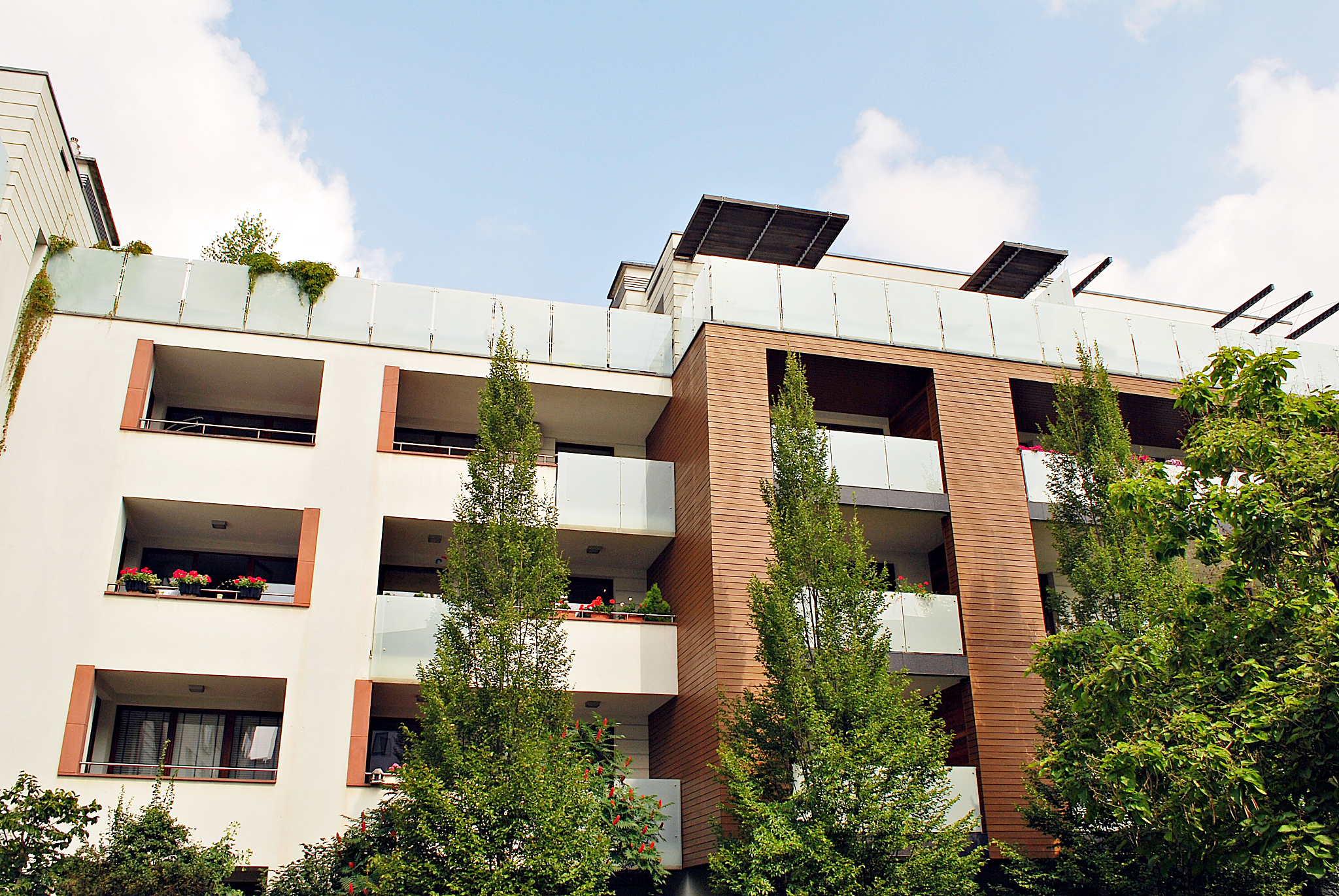 modern, luxury apartment building.