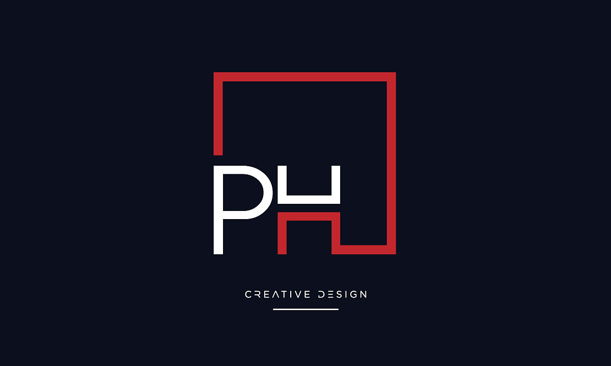 ph或hp字母字母抽象标志图标矢量模板
