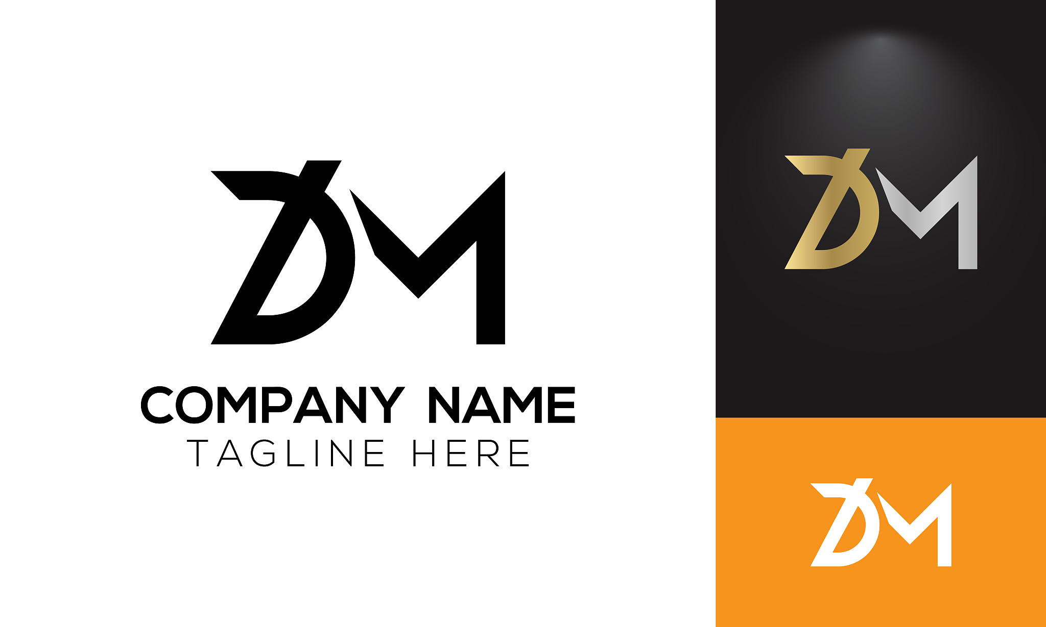 initial dm letter logo with creative modern business typography 
