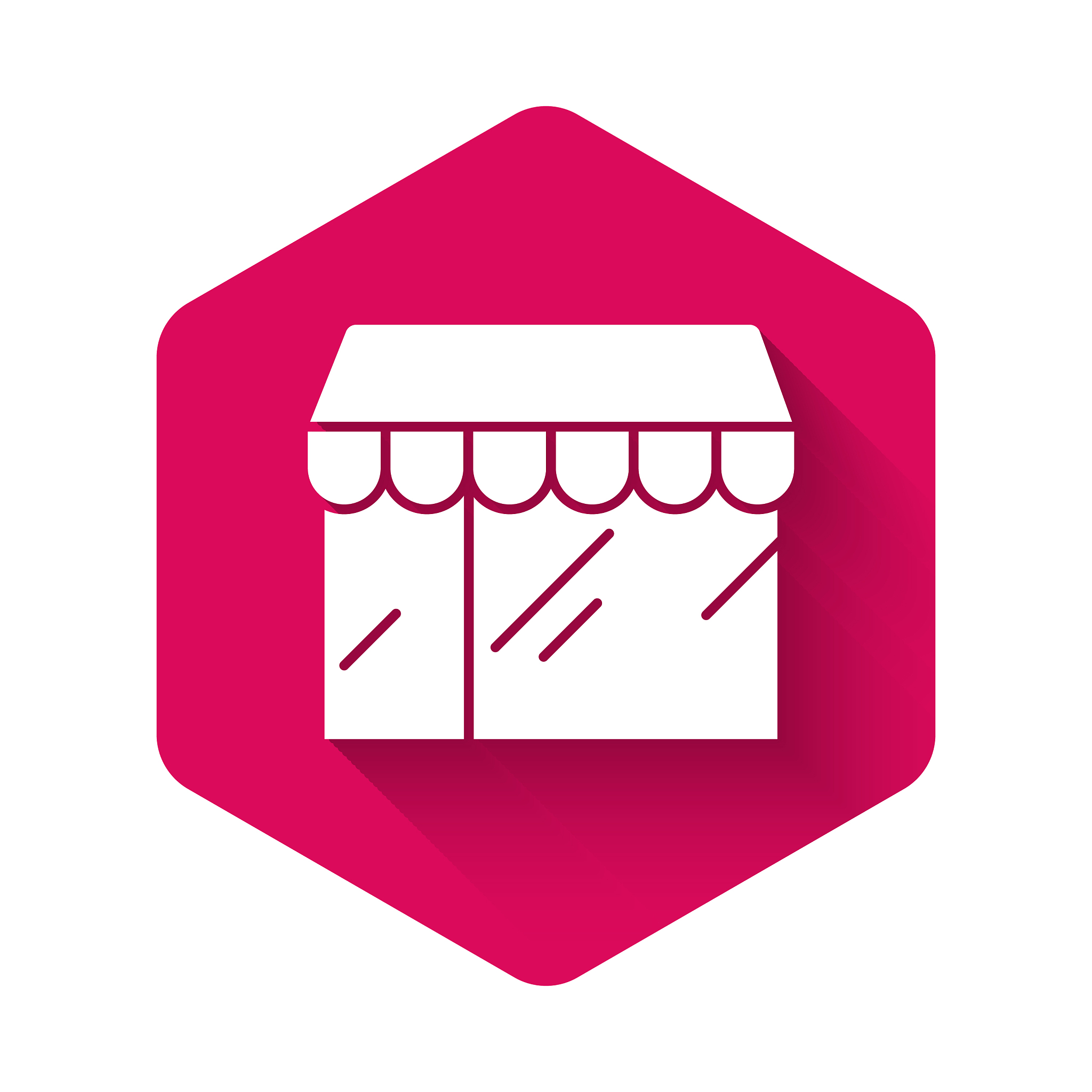 white shopping building or market store icon