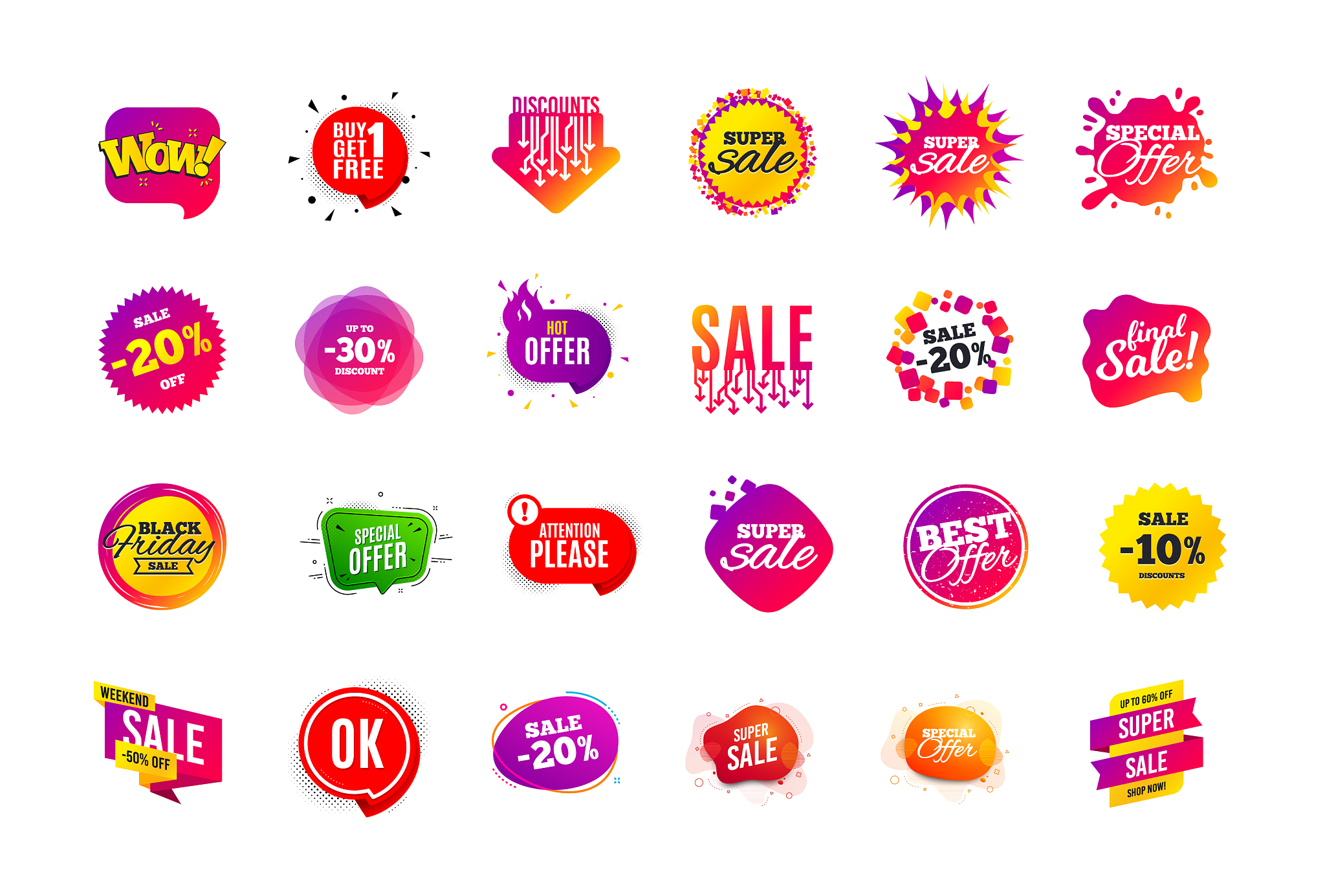 sale banner badge special offer discount tags