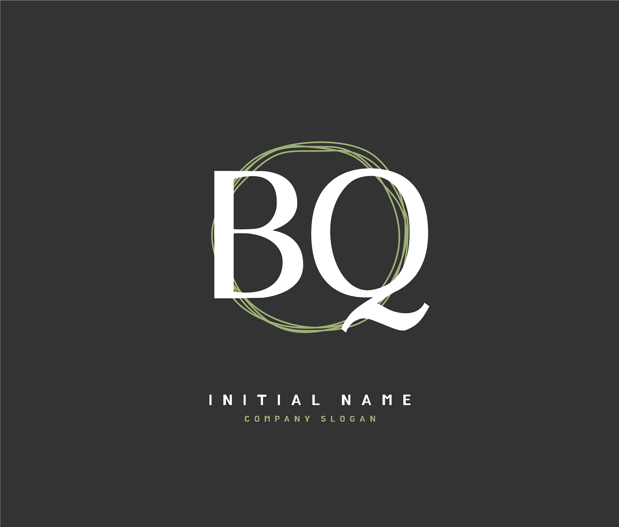 b q bq beauty initial logo handwriting logo of