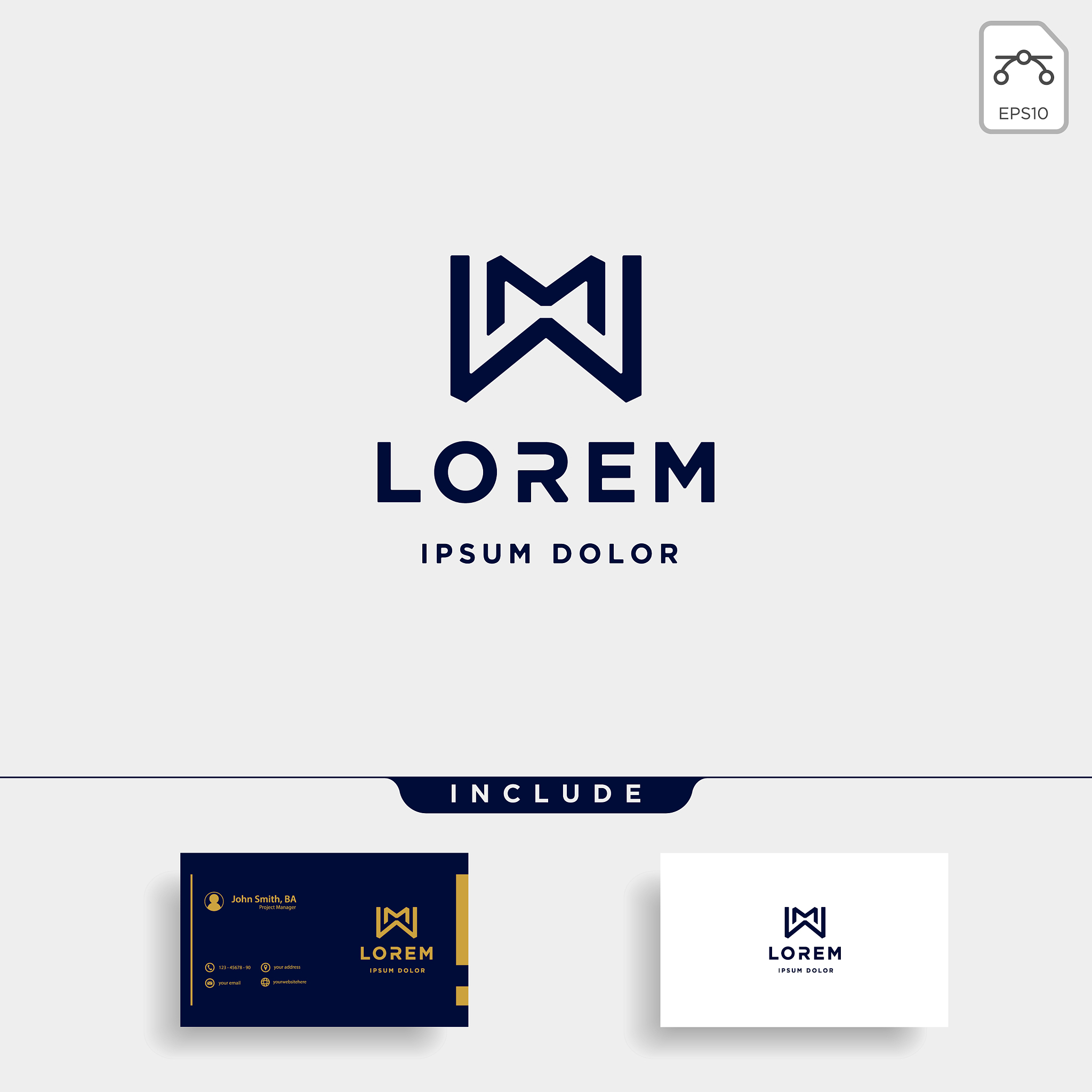 letter m mw wm monogram logo design minimal icon