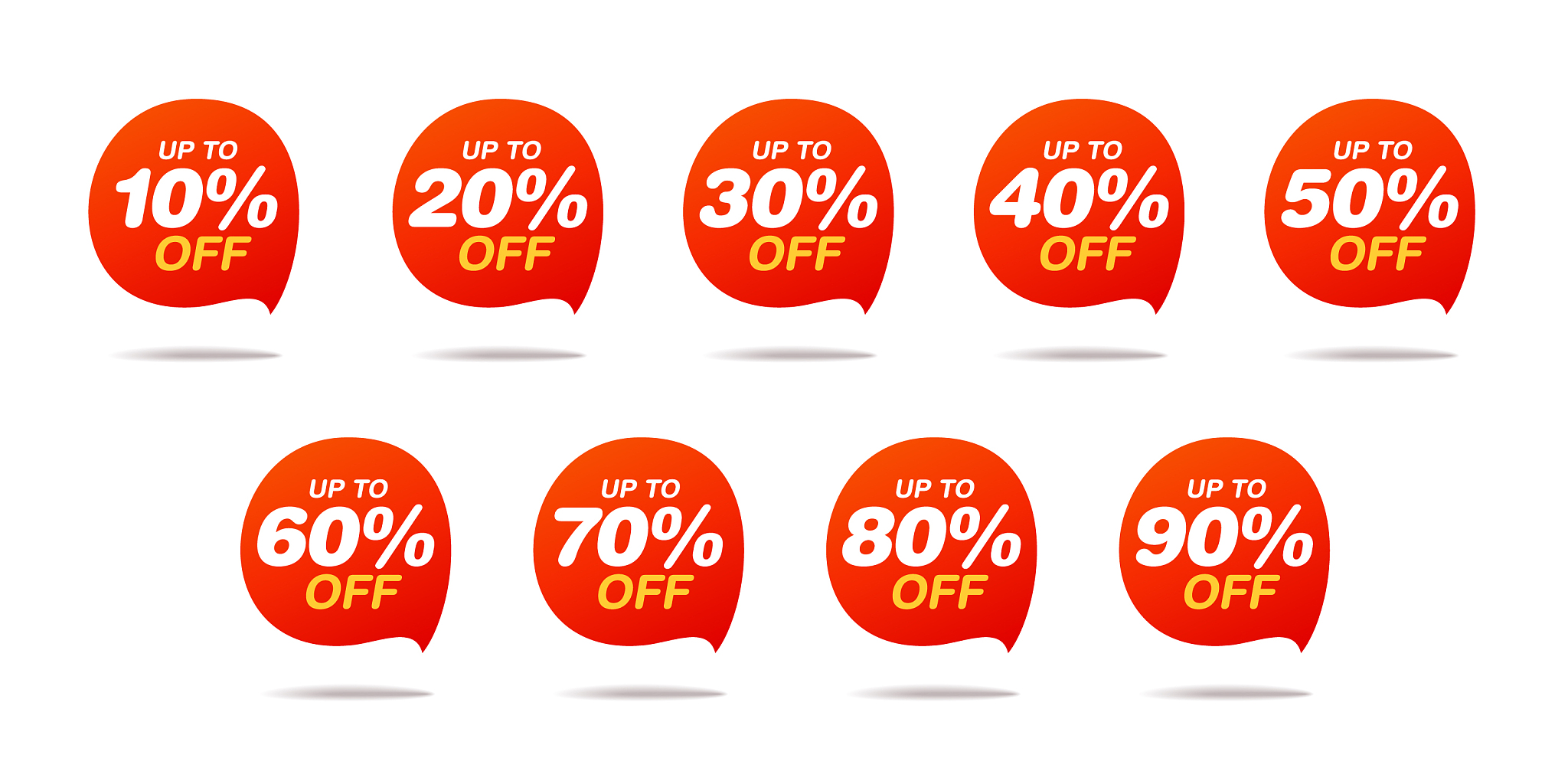 set sale tags discount stickers pack