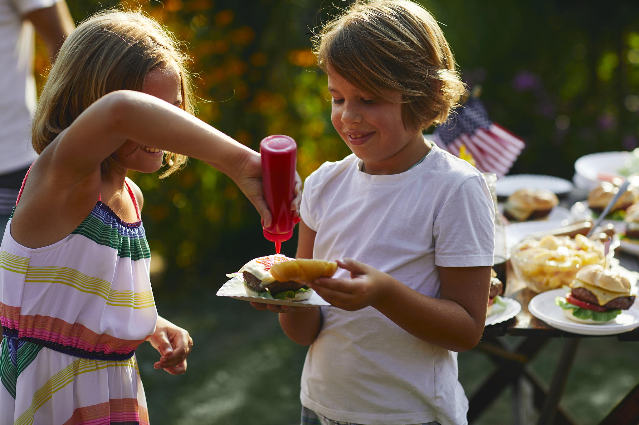 family celebrating 4th of july
