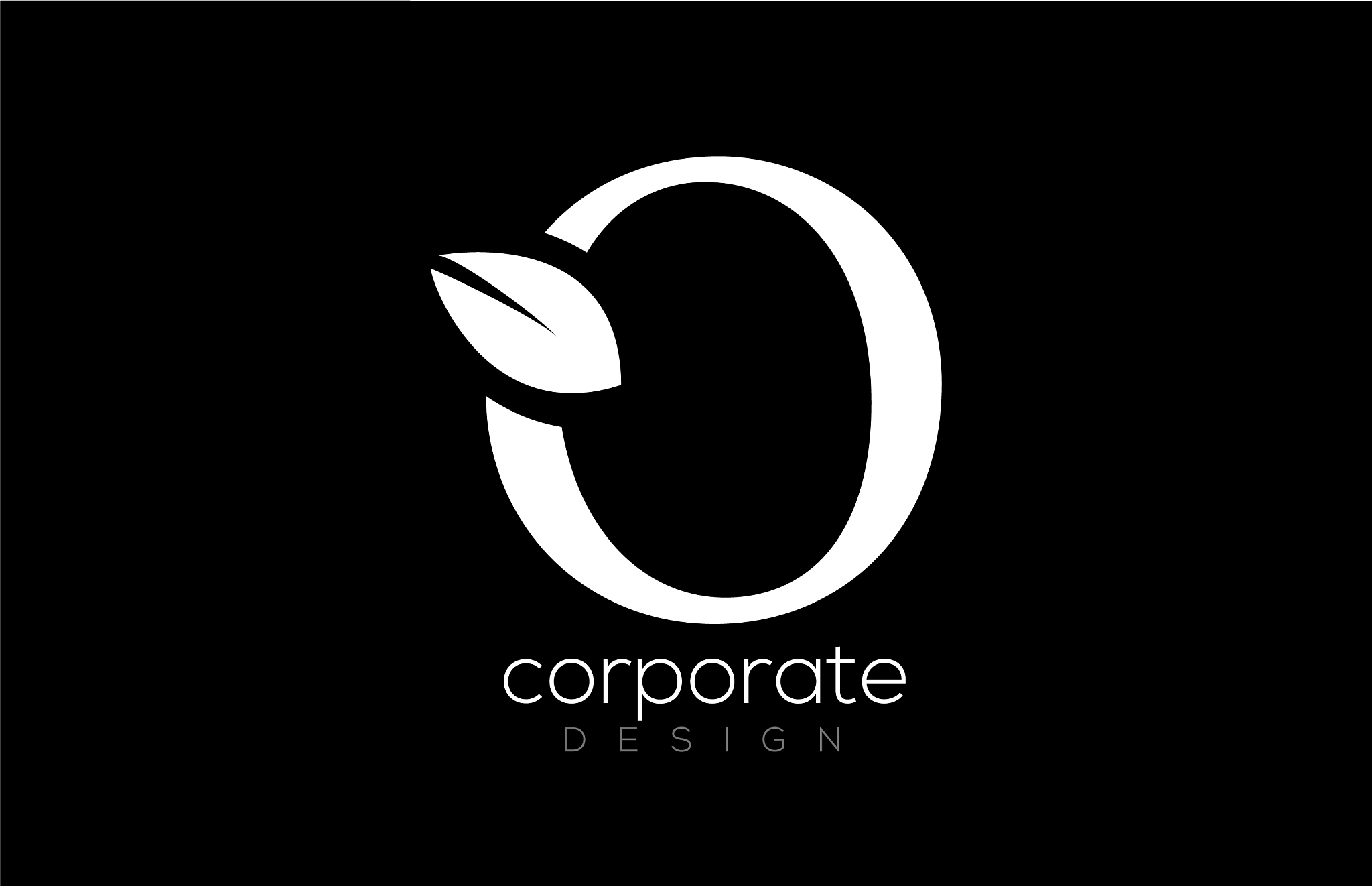 black and white o letter alphabet leaf logo icon
