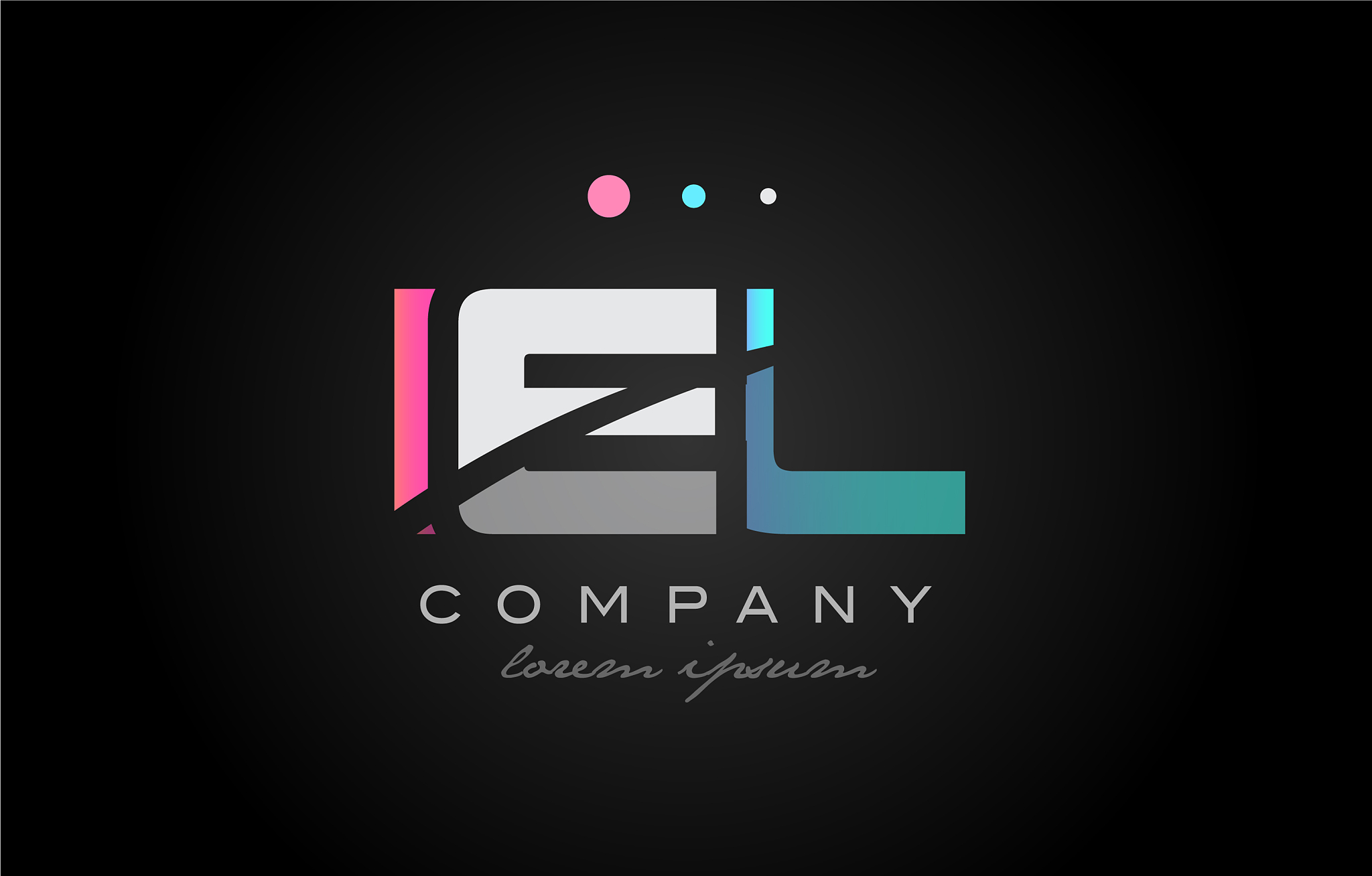 iel i e l three letter logo icon design