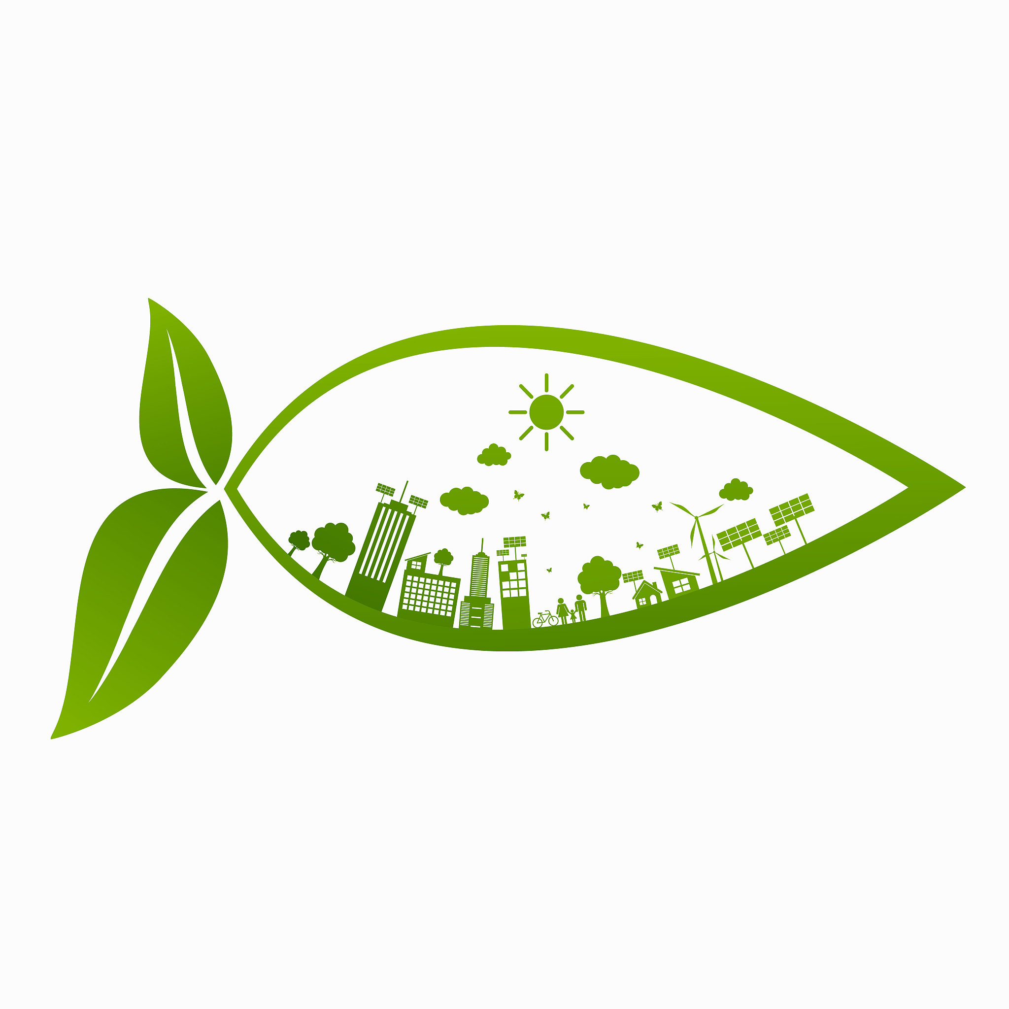 ecology concept with green city on earth