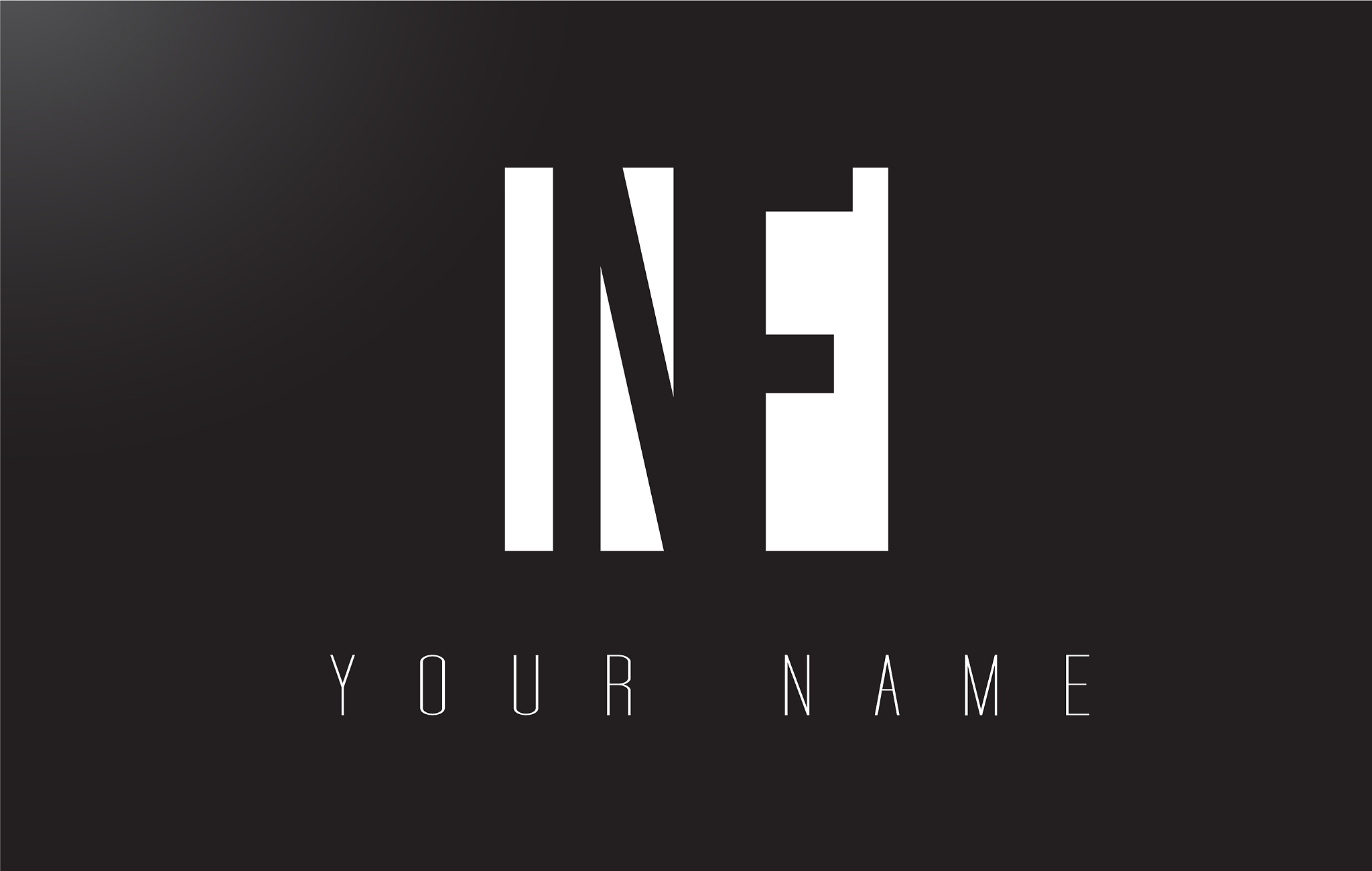 nf letter logo with black and white negative
