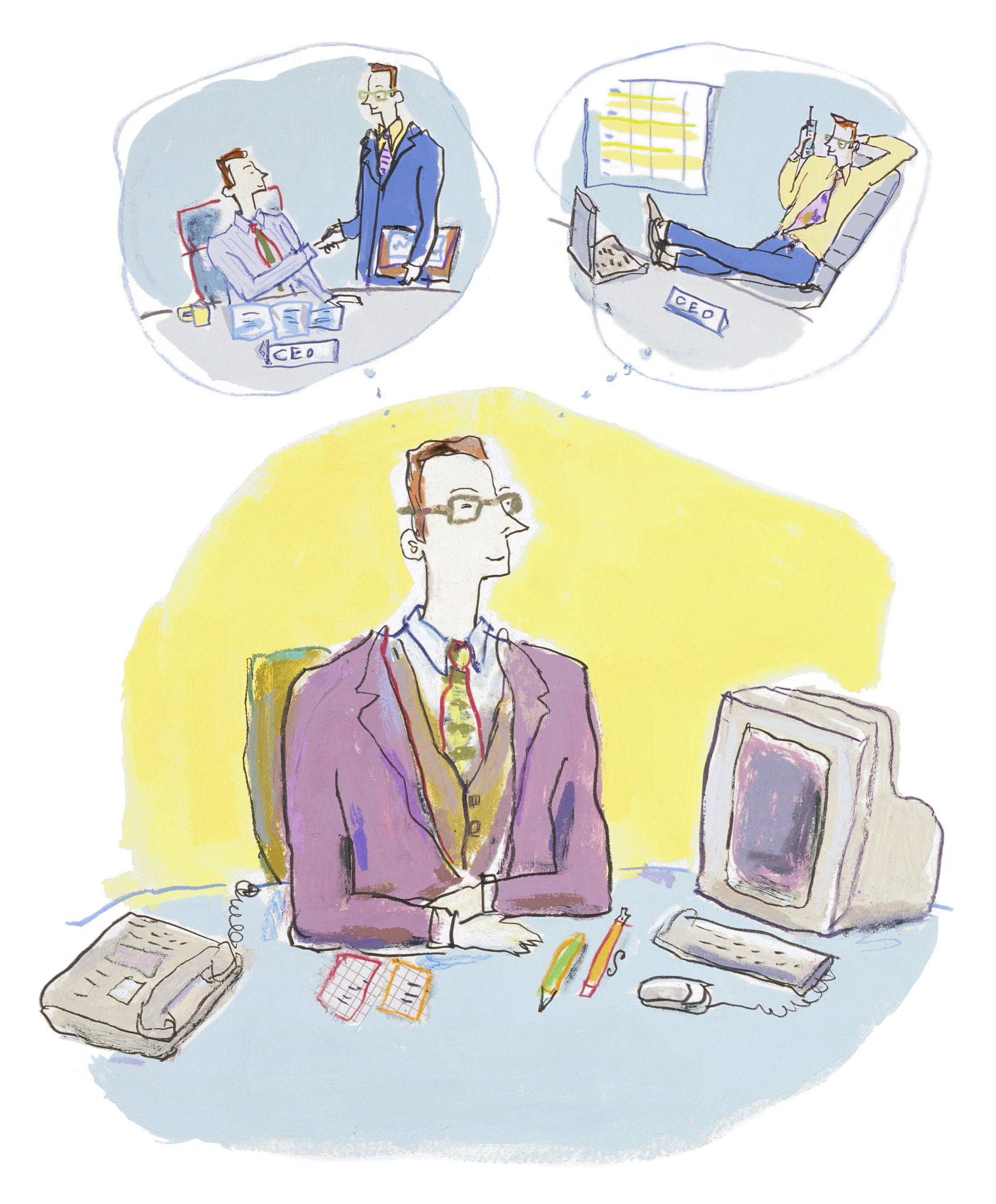 employee daydreaming