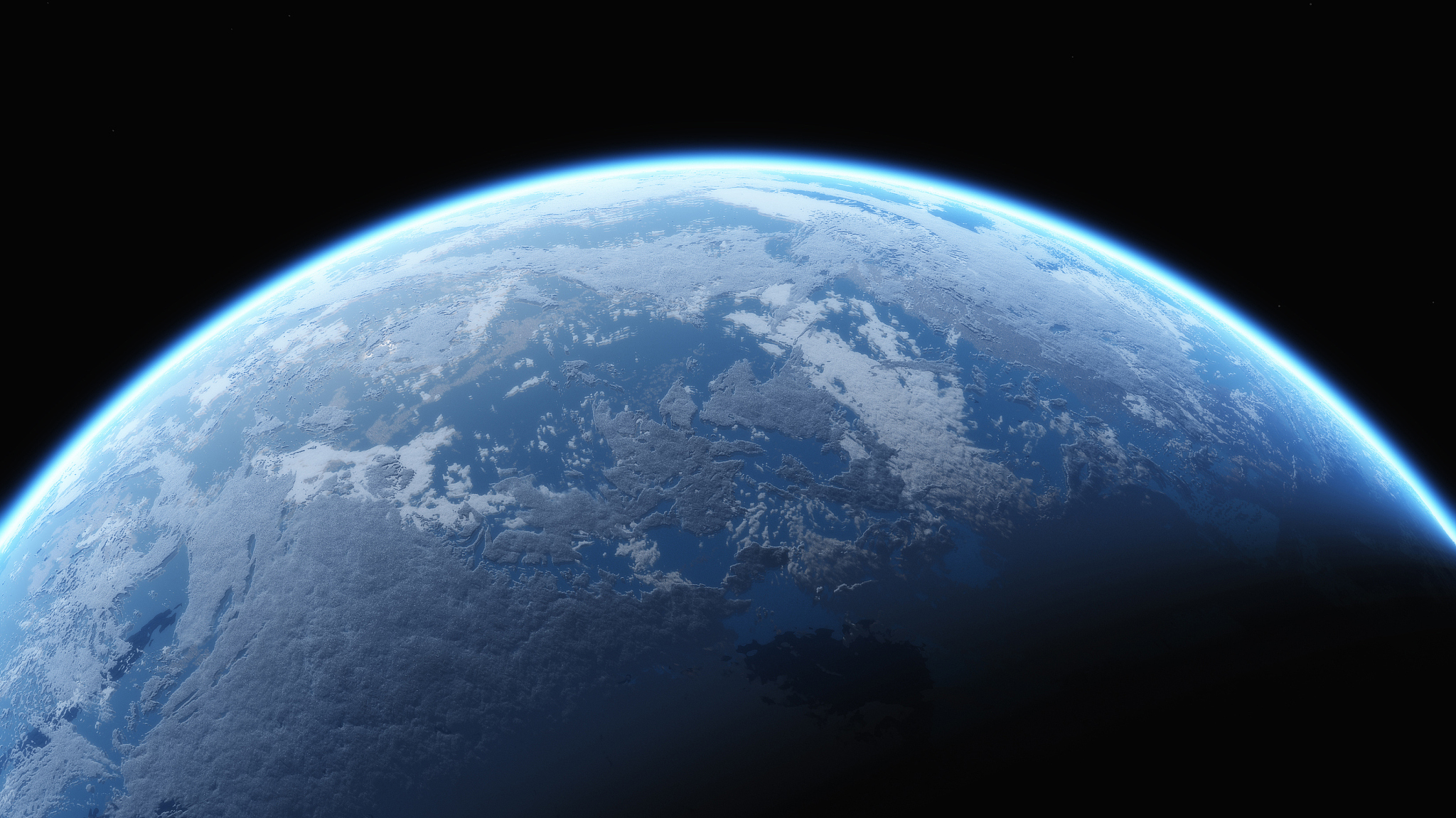 earth glow in space
