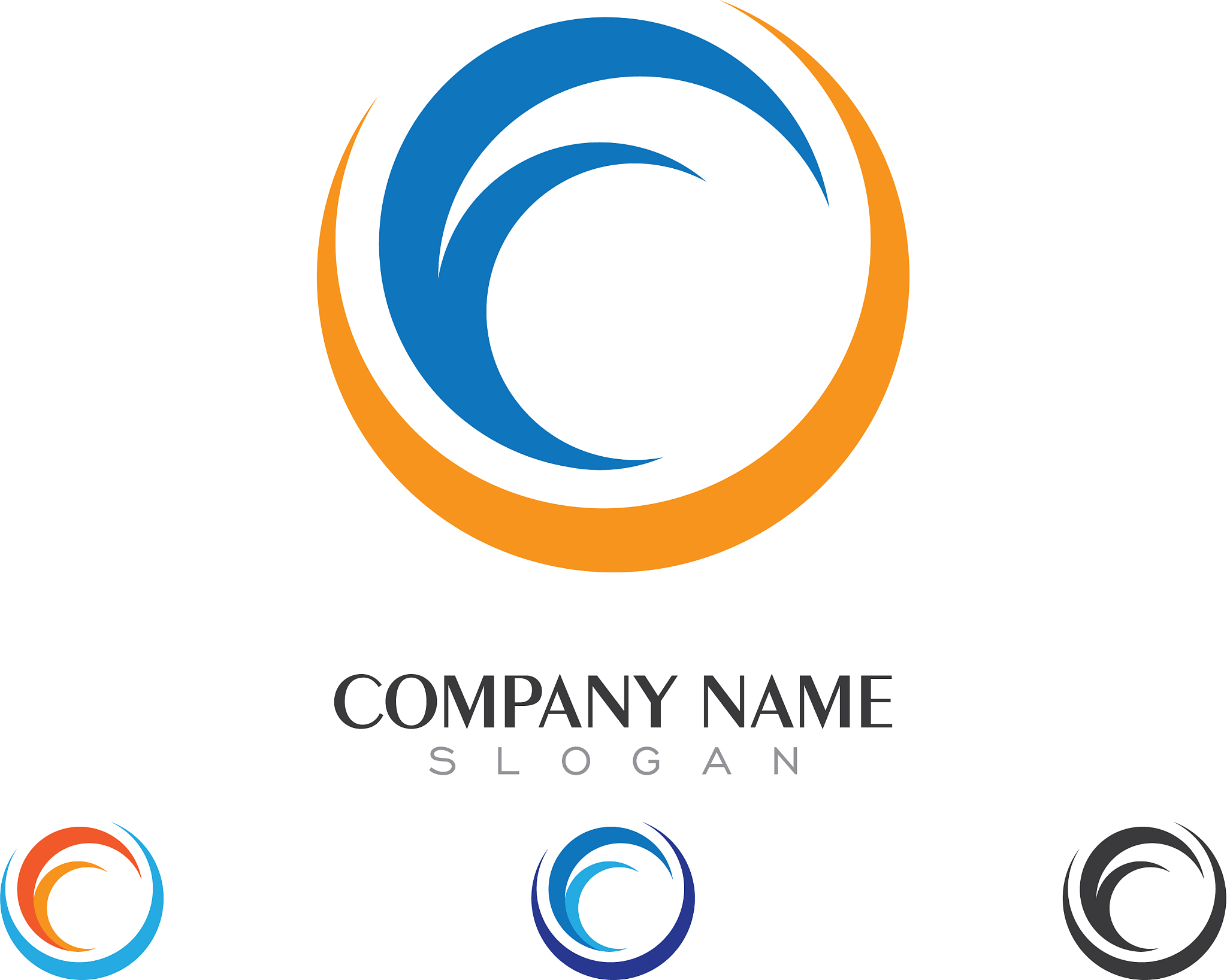 water wave logo template
