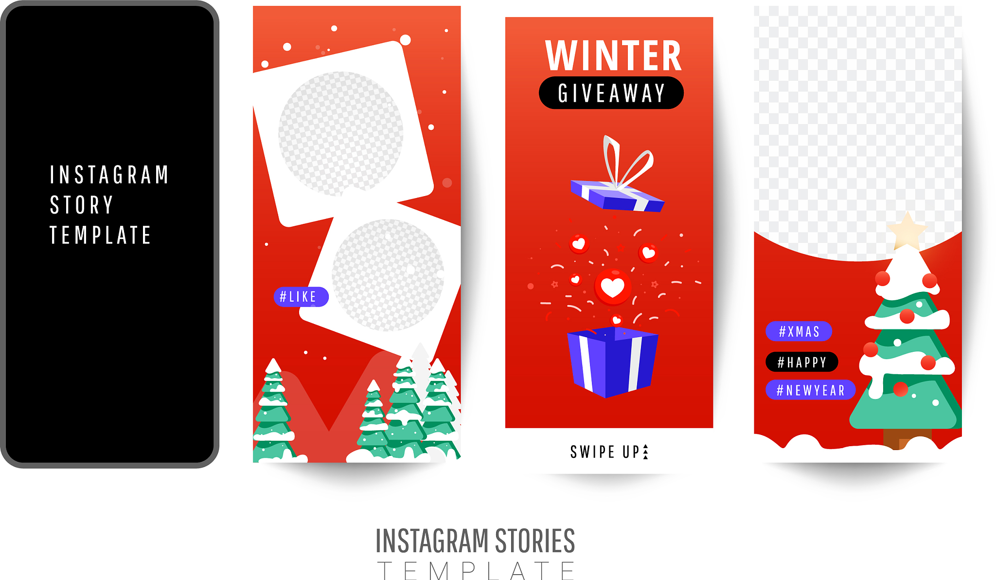 giveaway winter banner or poster template design