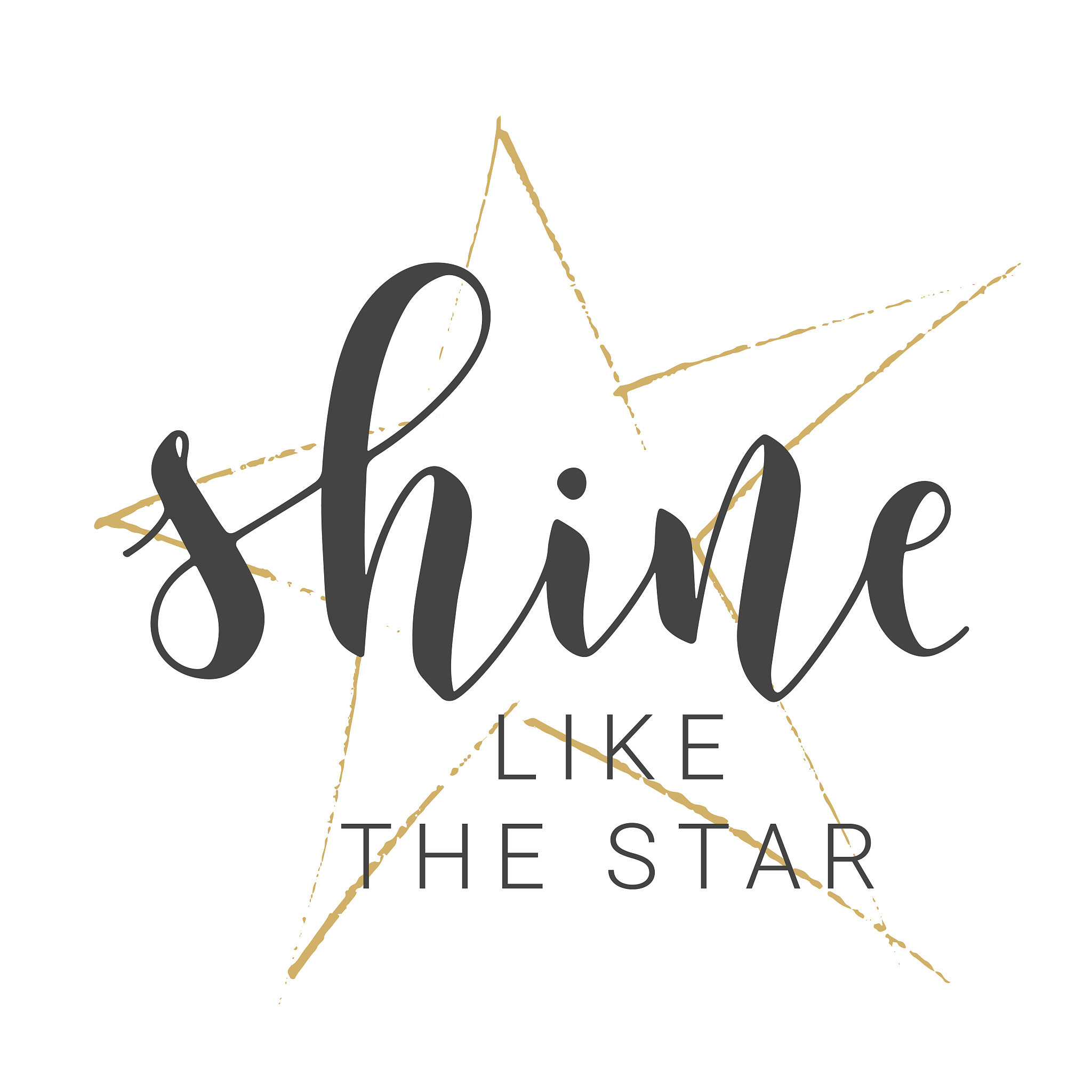 handwritten lettering of shine like the star. vector illustratio
