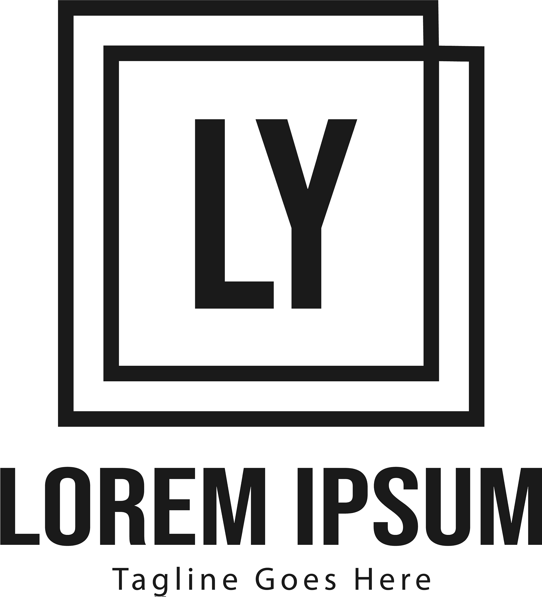 initial ly logo template with modern frame