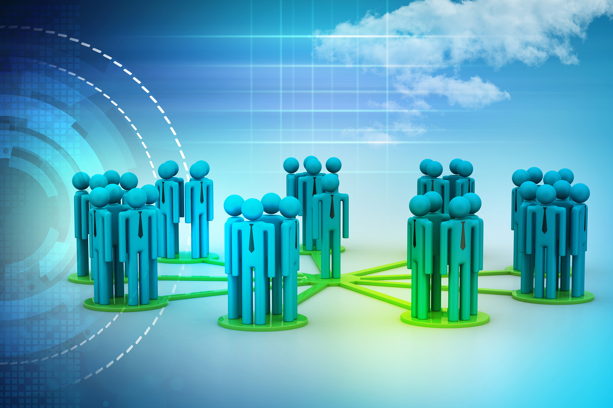leadership concept, leader and team