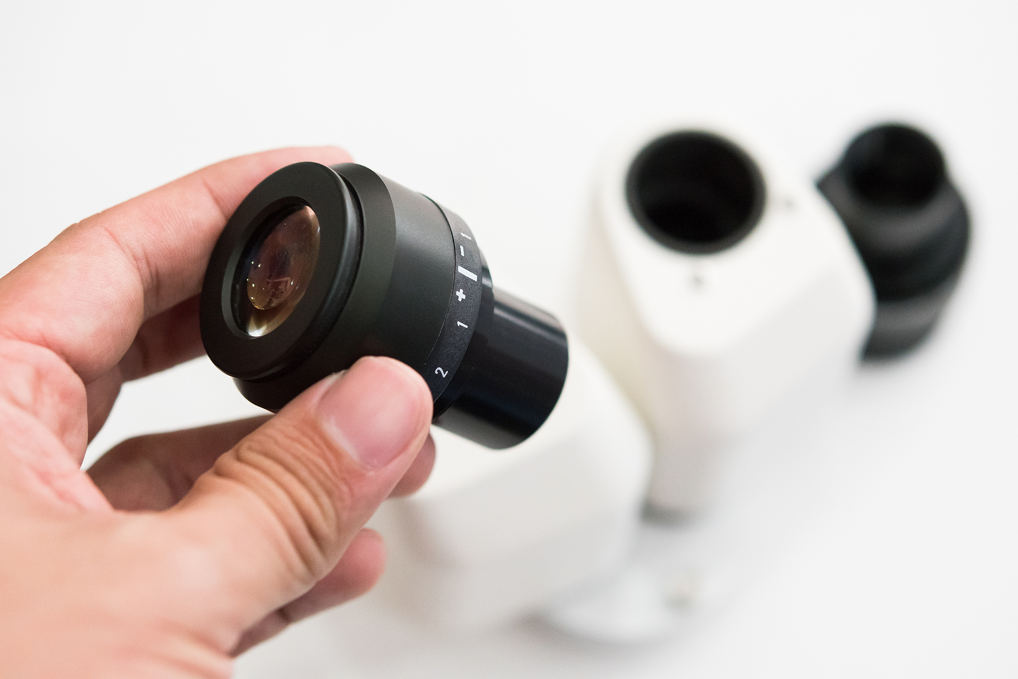 eyepiece lens of slit lamp, biomicroscope.
