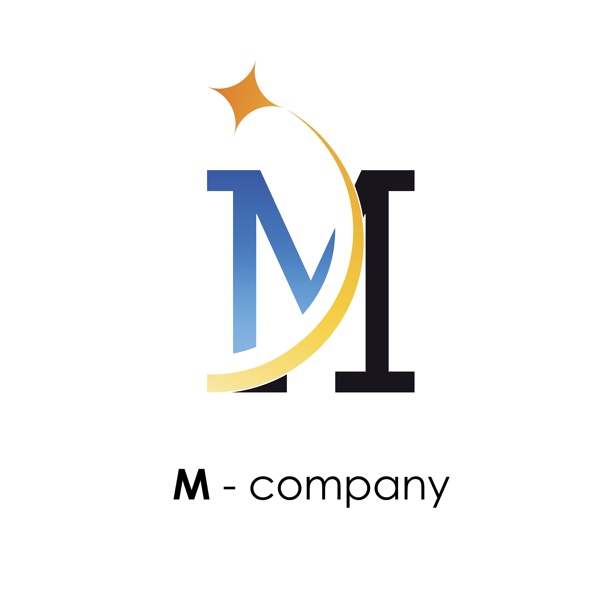 vector sign letter m with star