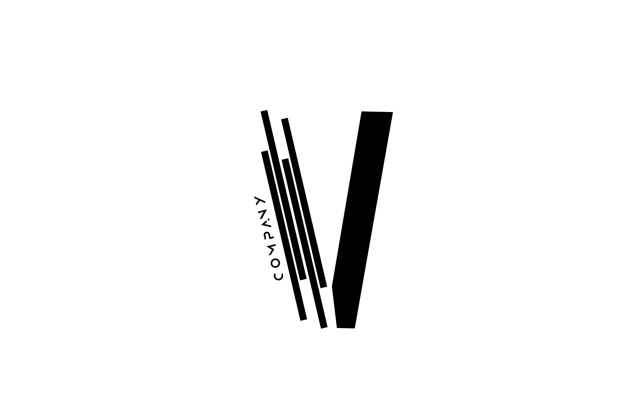 alphabet v black white letter logo design with