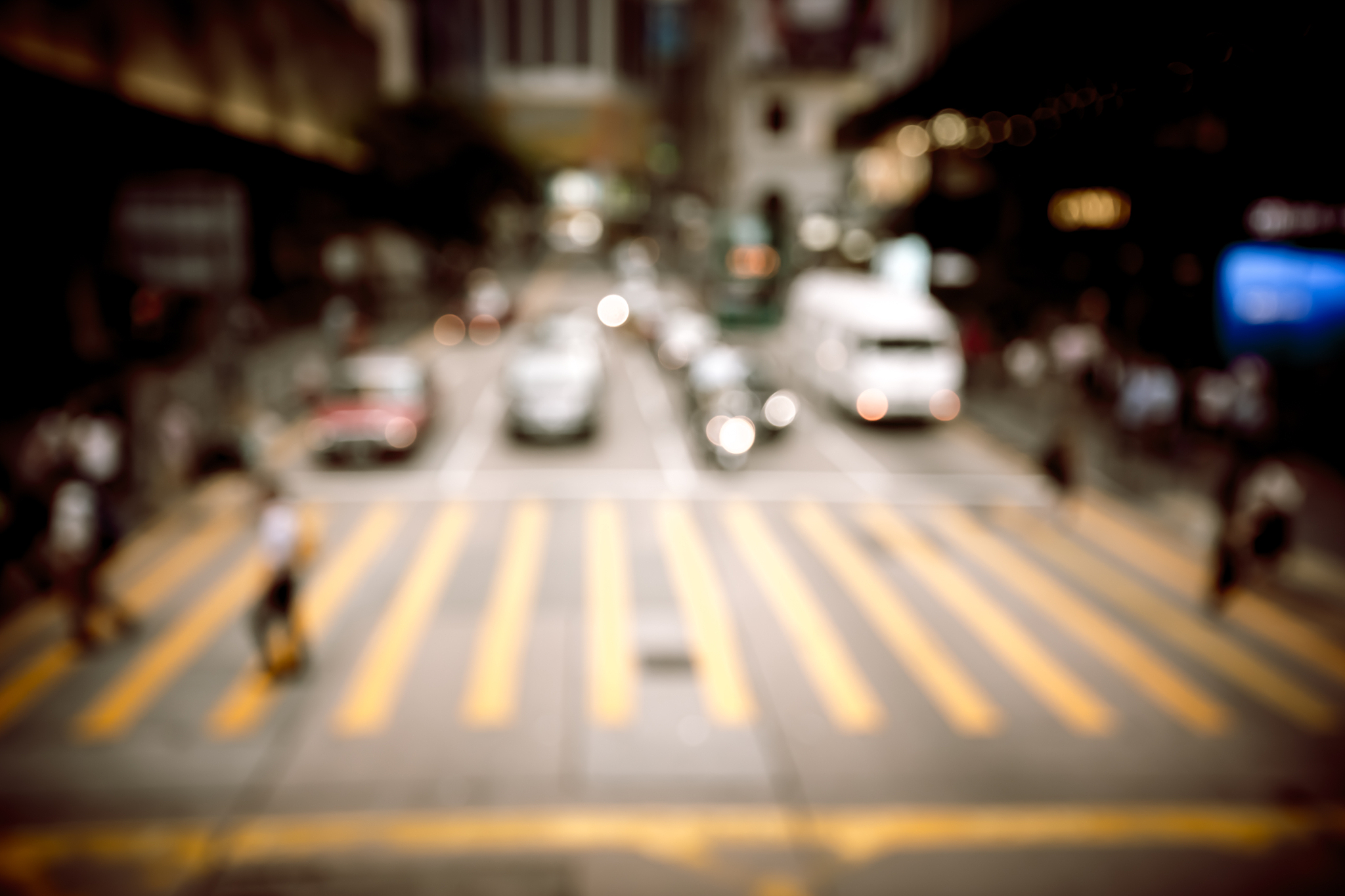 city in bokeh - street of asian city