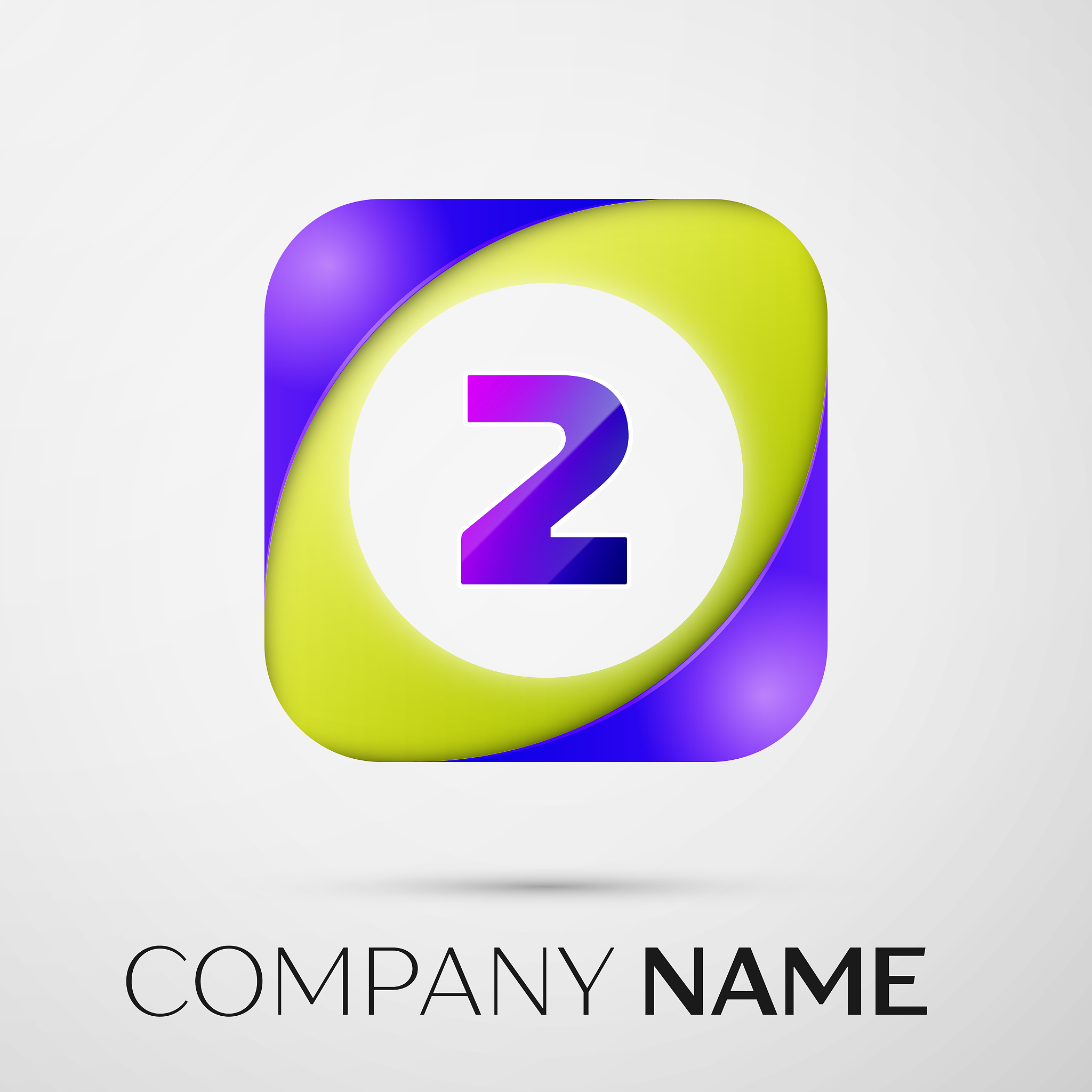 number two logo symbol in the colorful square on