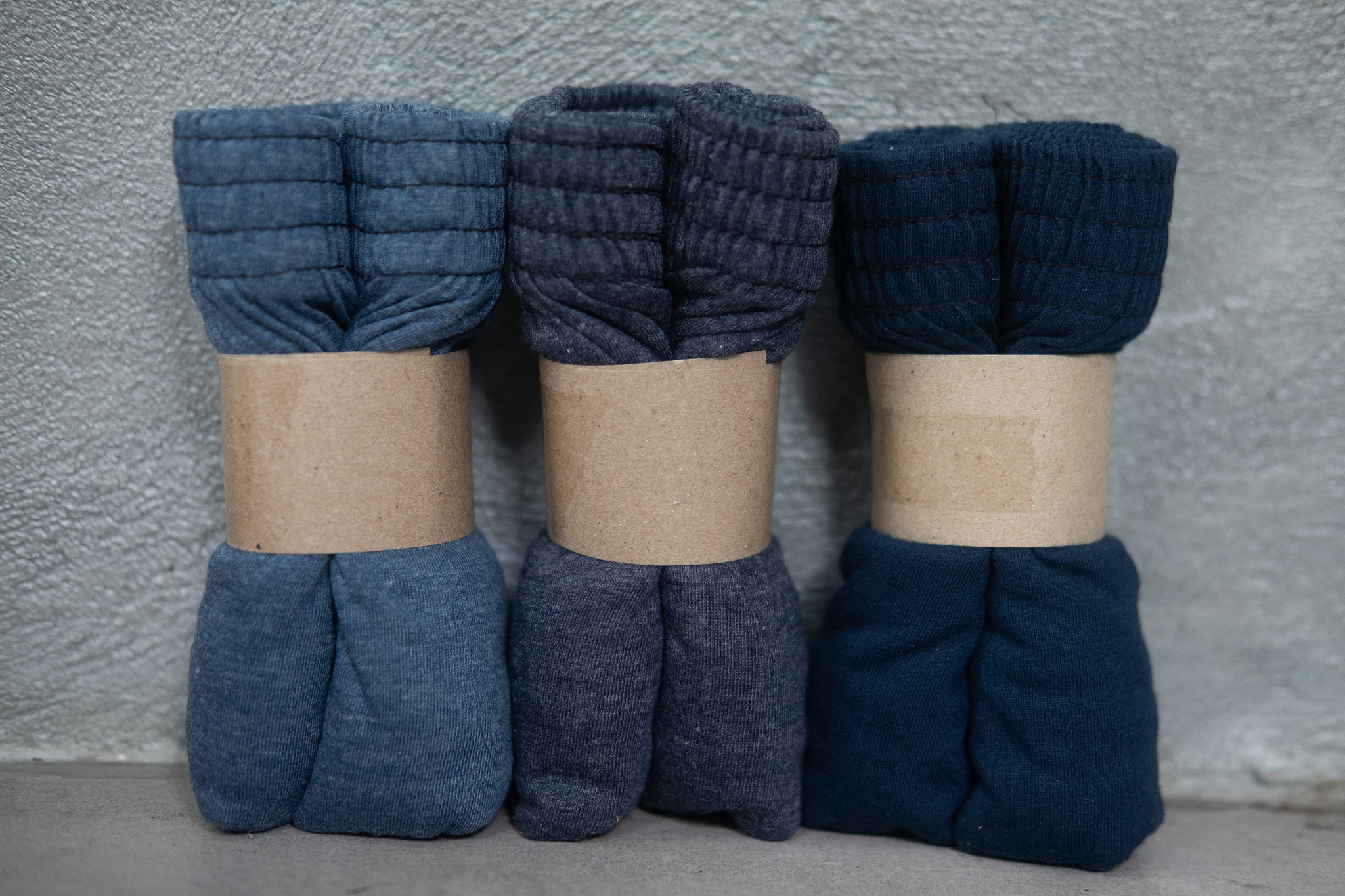 stock of men underwear in brown paper tag packaging