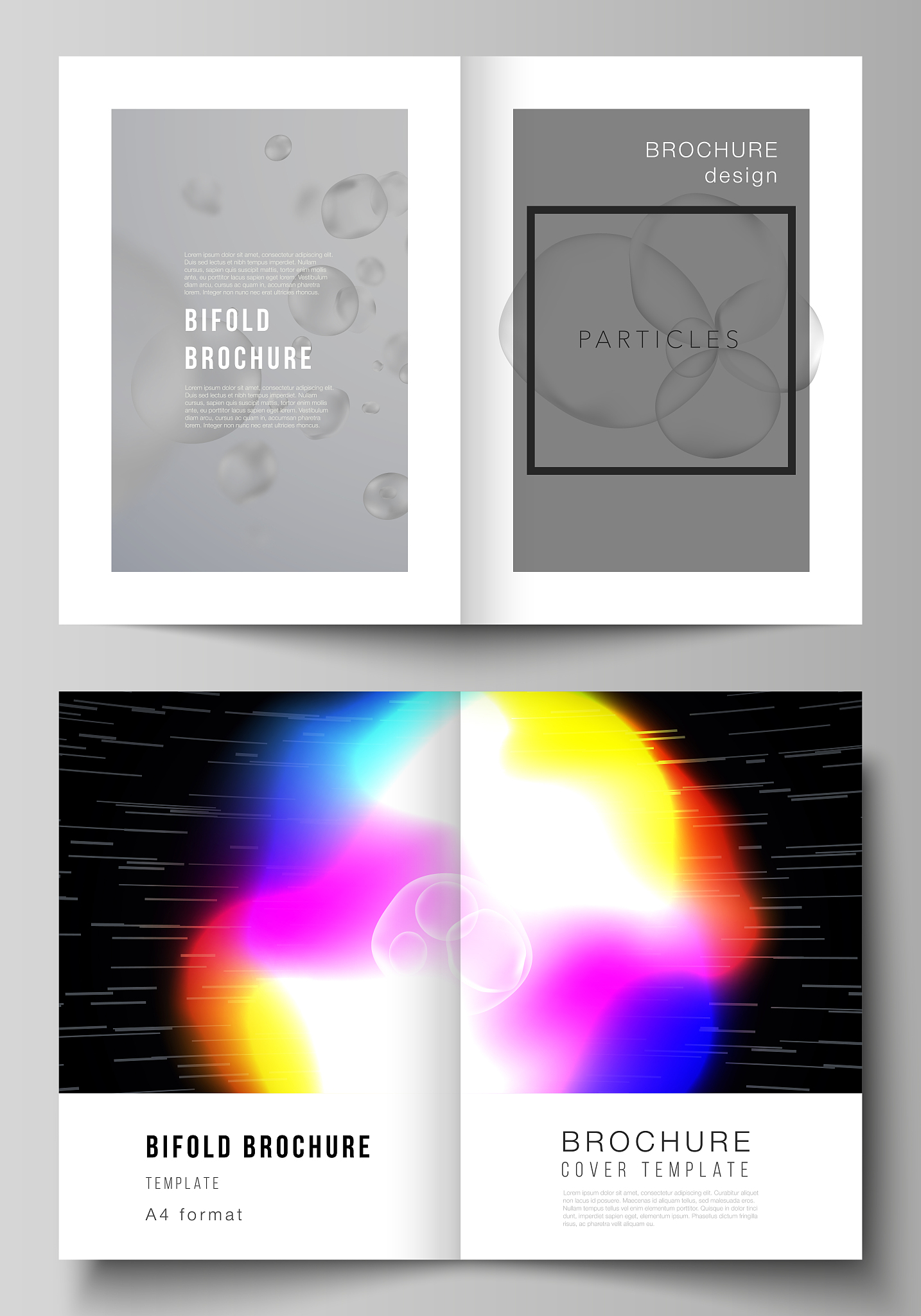 vector layout of two a4 format cover mockups design templates fo