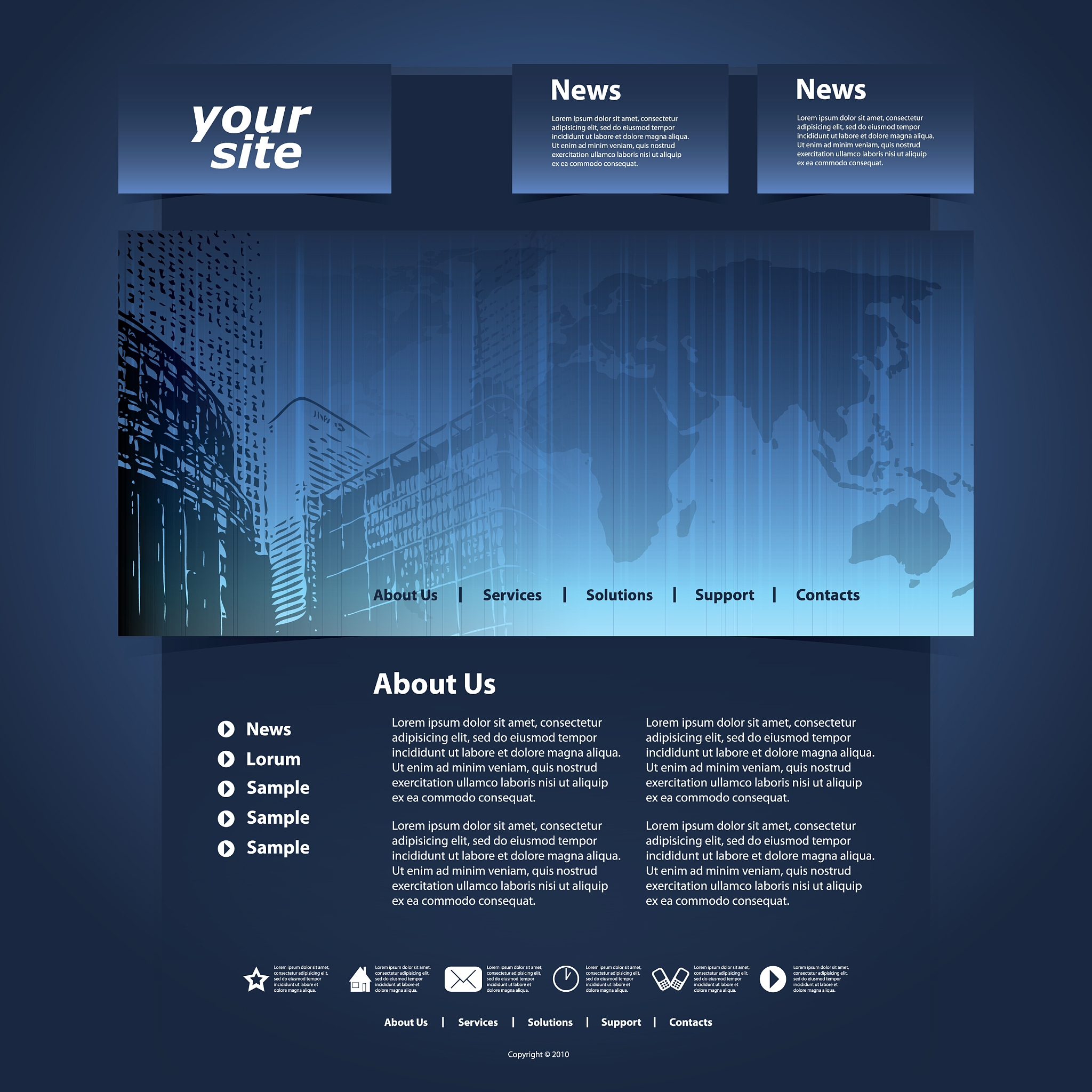 one page business website template