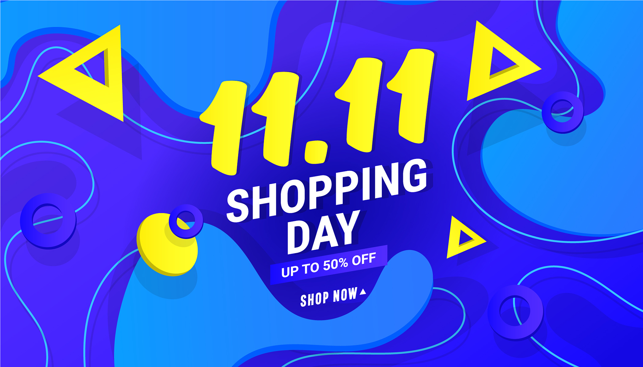 1111 shopping day sale banner background with